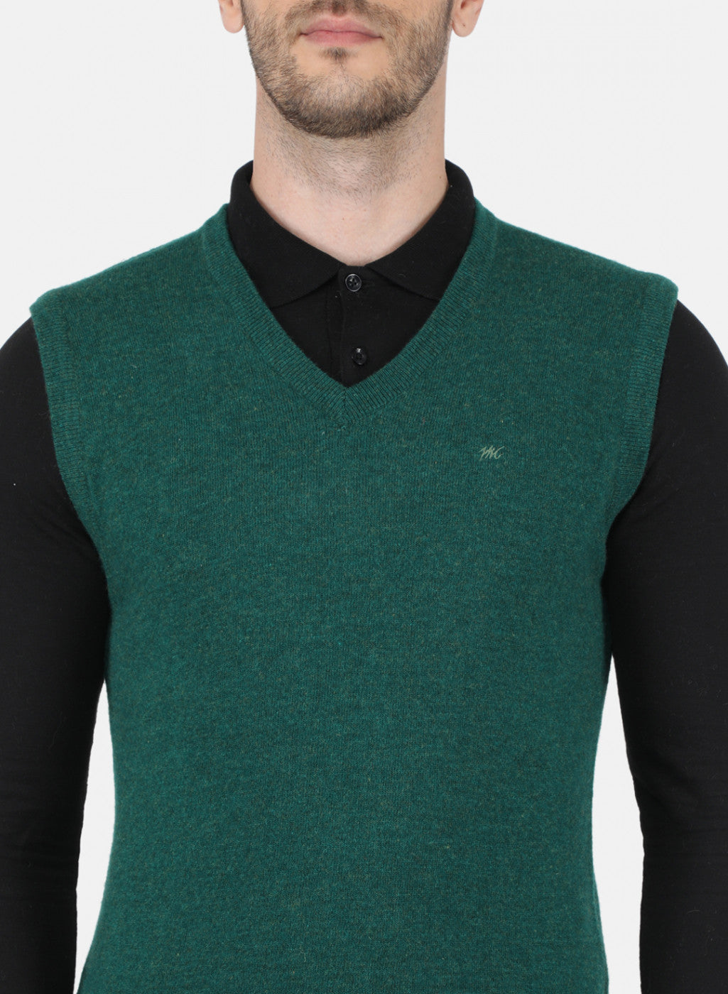 Men Green Solid Sweater