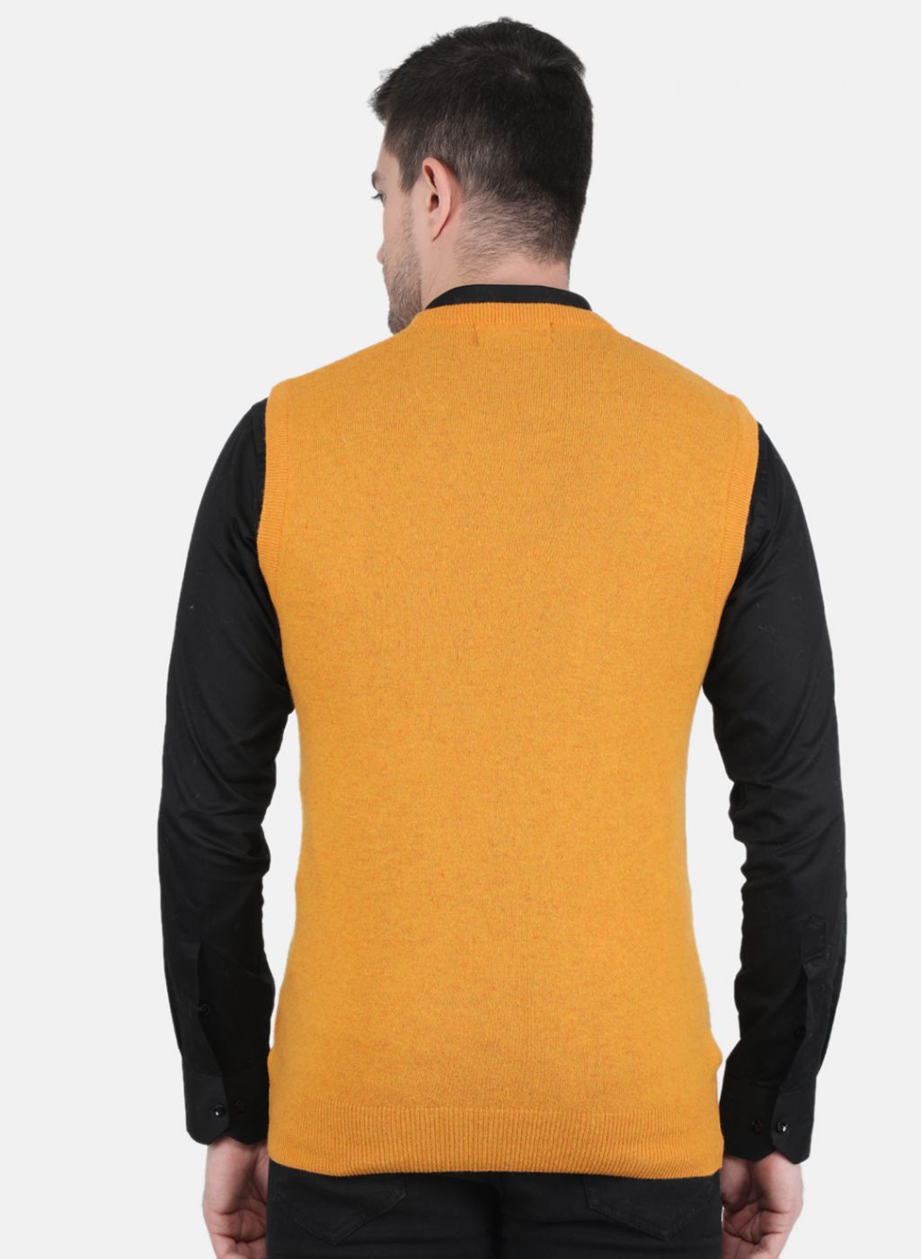 Men Yellow Solid Sweater