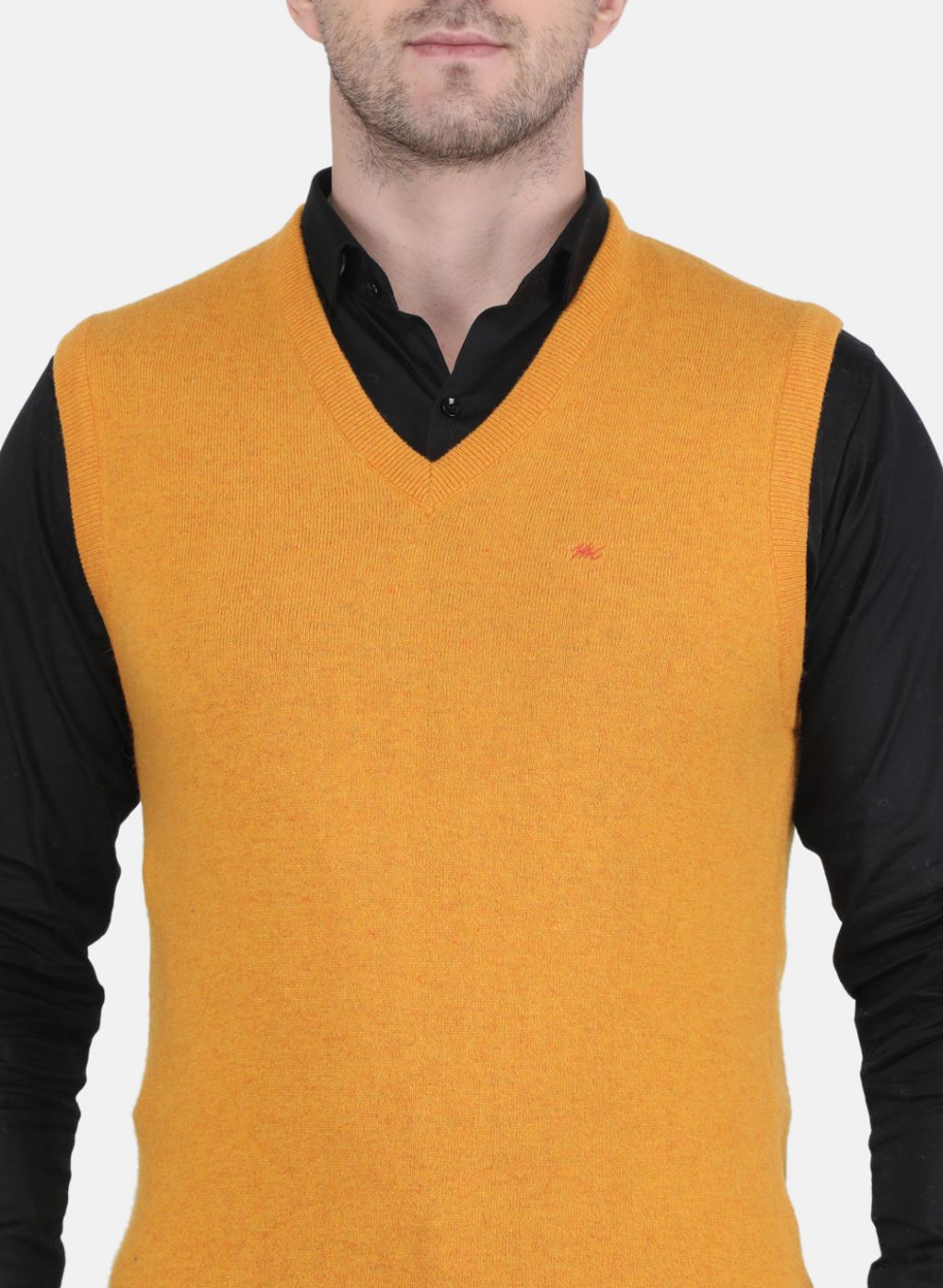 Men Yellow Solid Sweater