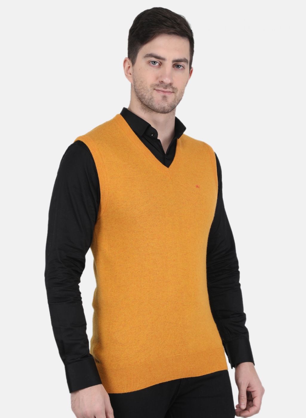 Men Yellow Solid Sweater