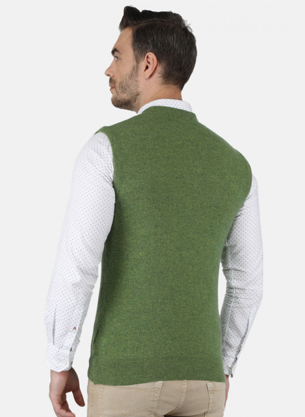 Men Green Solid Sweater