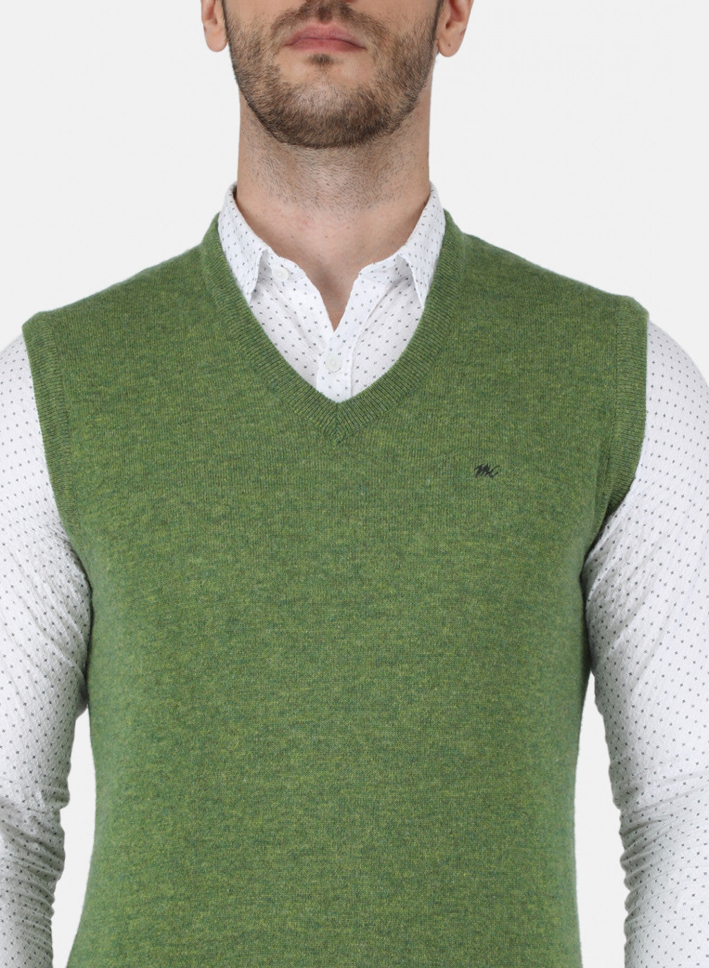 Men Green Solid Sweater