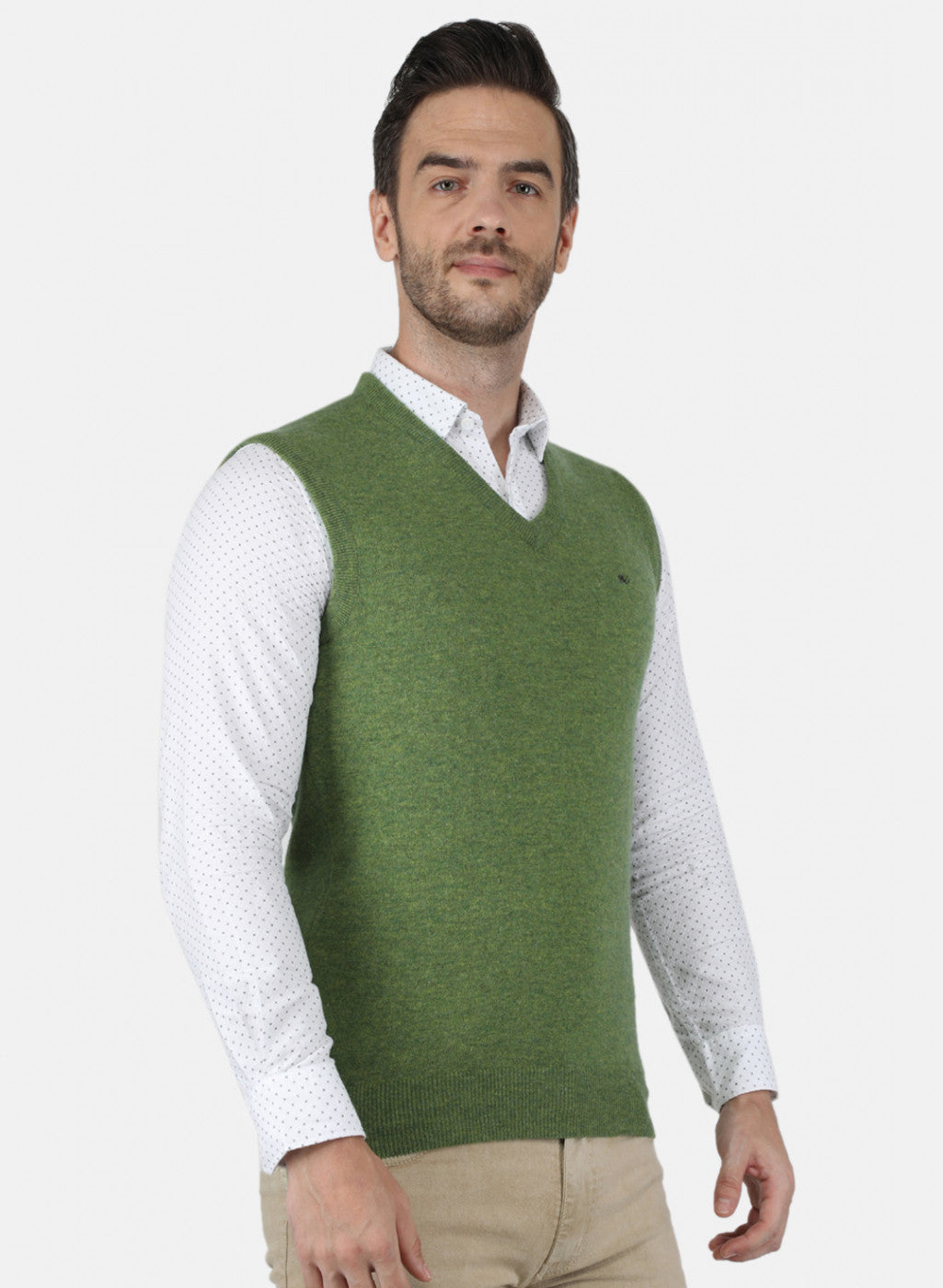 Men Green Solid Sweater