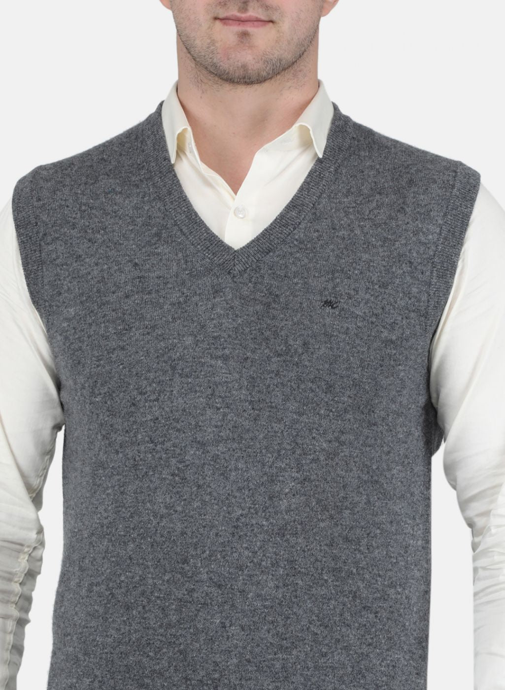 Men Grey Solid Sweater