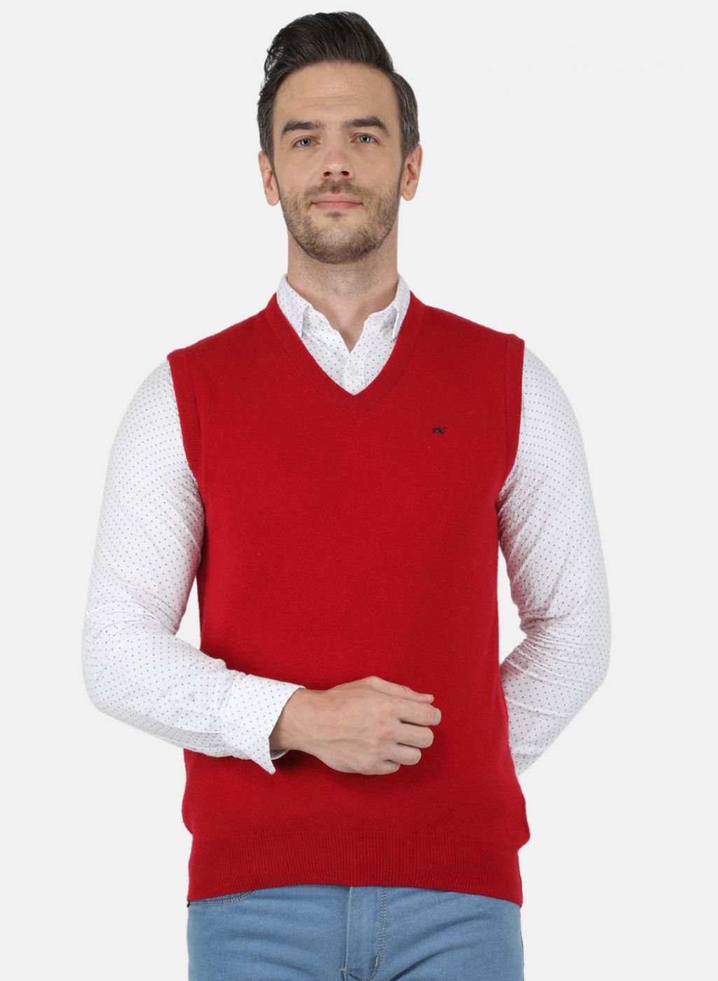 Men Maroon Solid Sweater