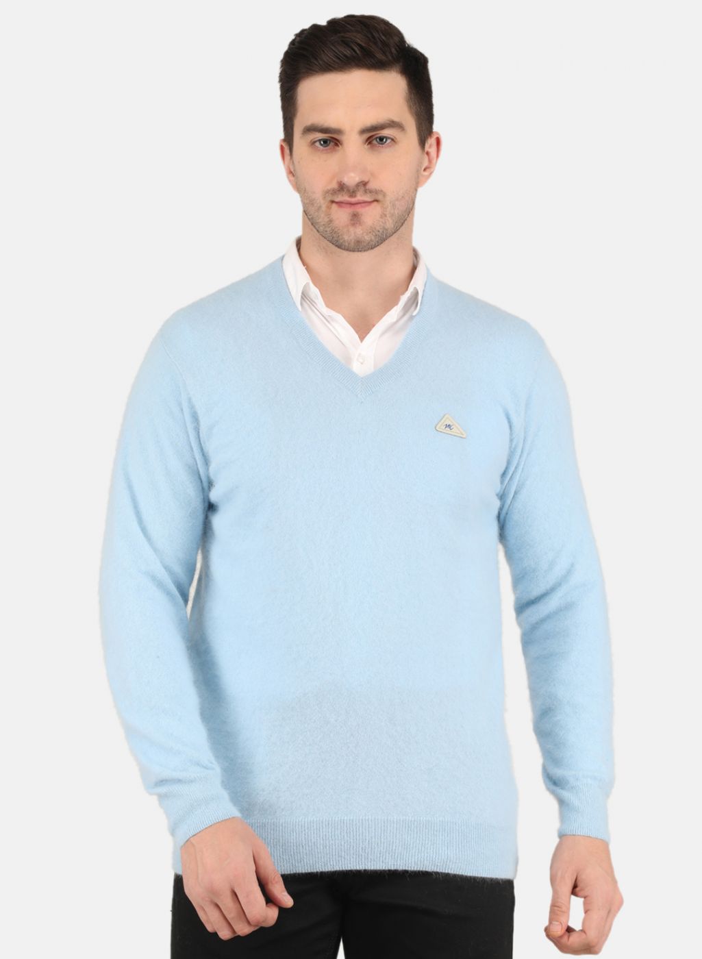 Men Blue Solid Pullover