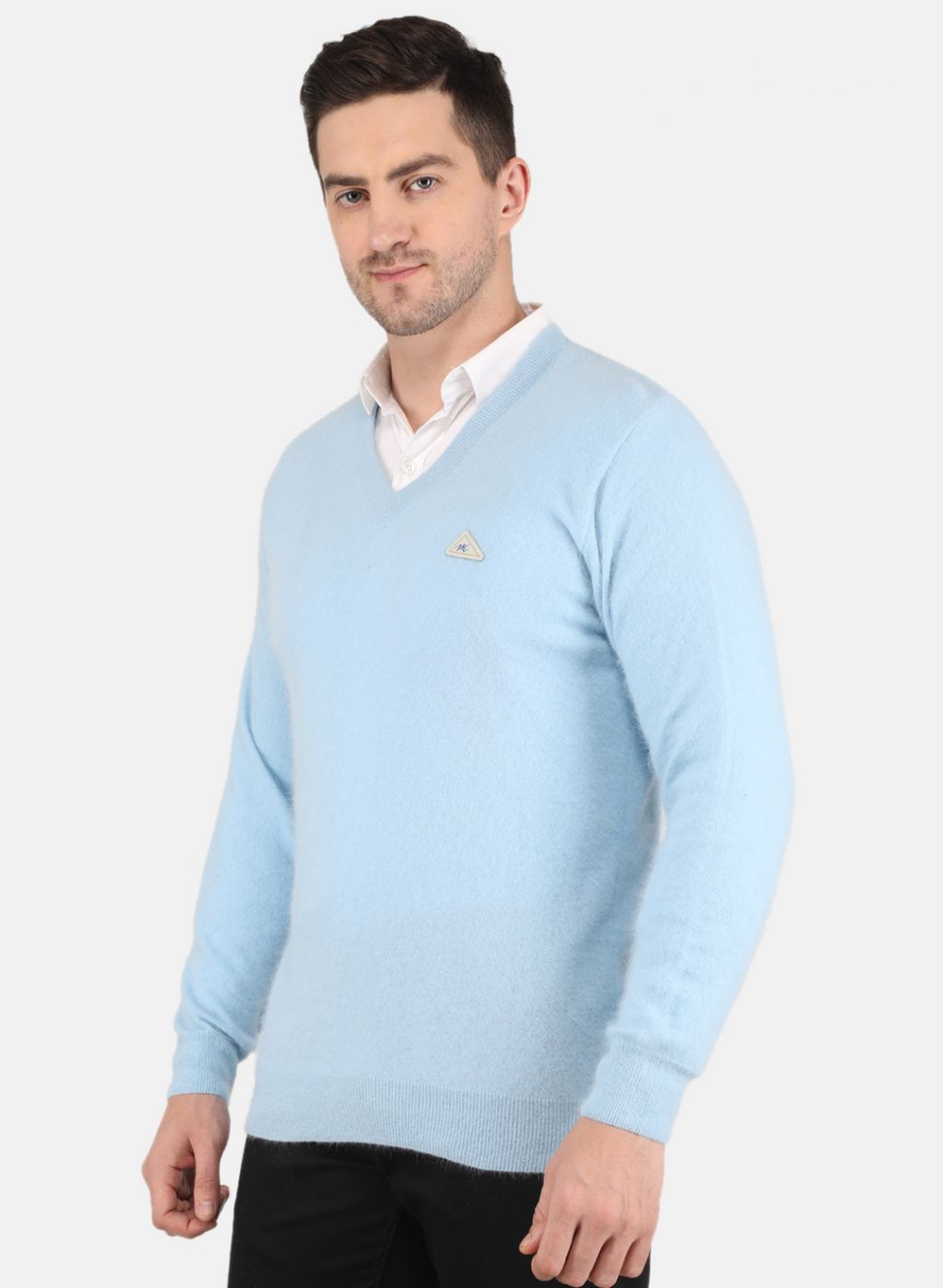 Men Blue Solid Pullover