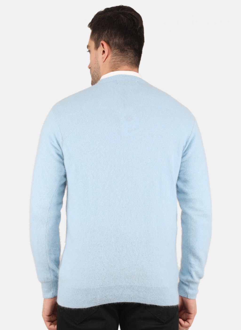 Men Blue Solid Pullover