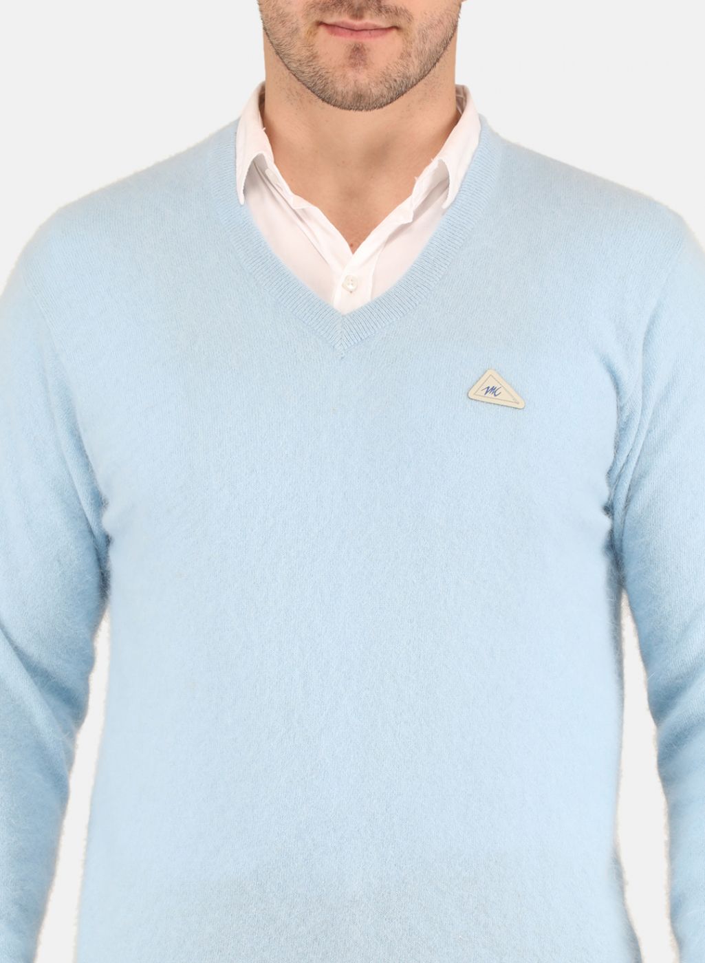 Men Blue Solid Pullover