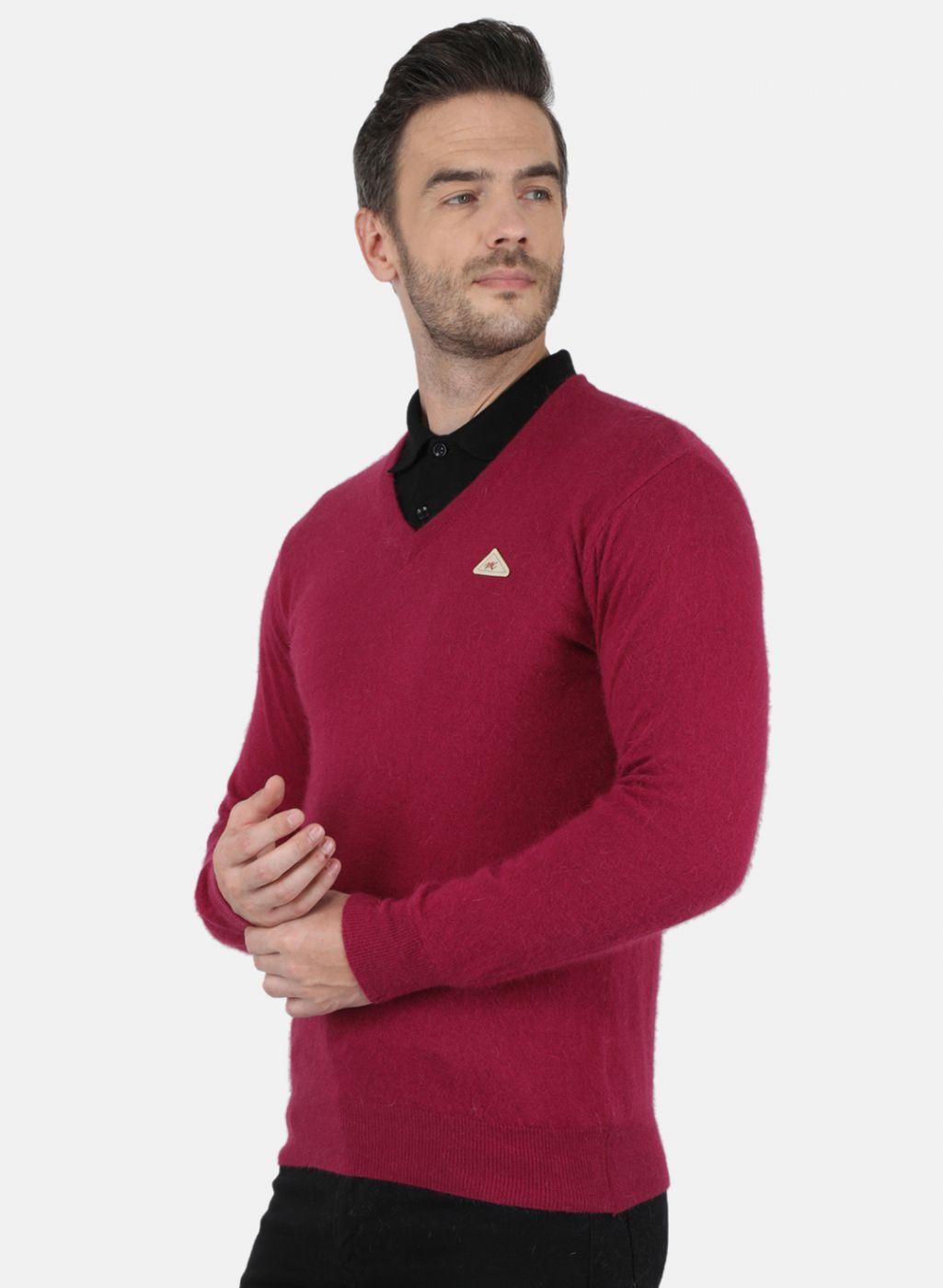 Men Purple Solid Pullover