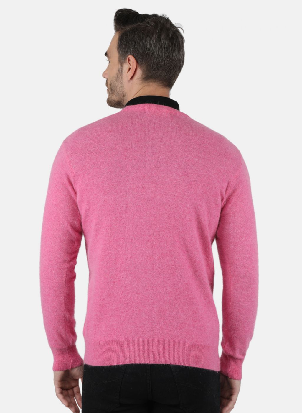 Men Pink Solid Pullover