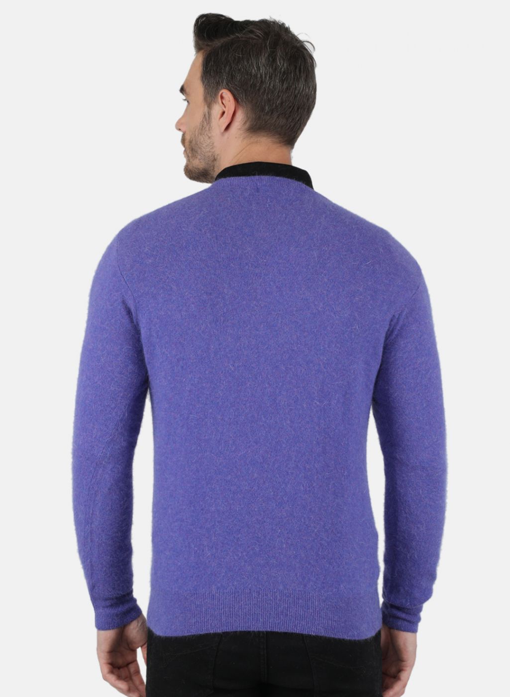 Men Purple Solid Pullover