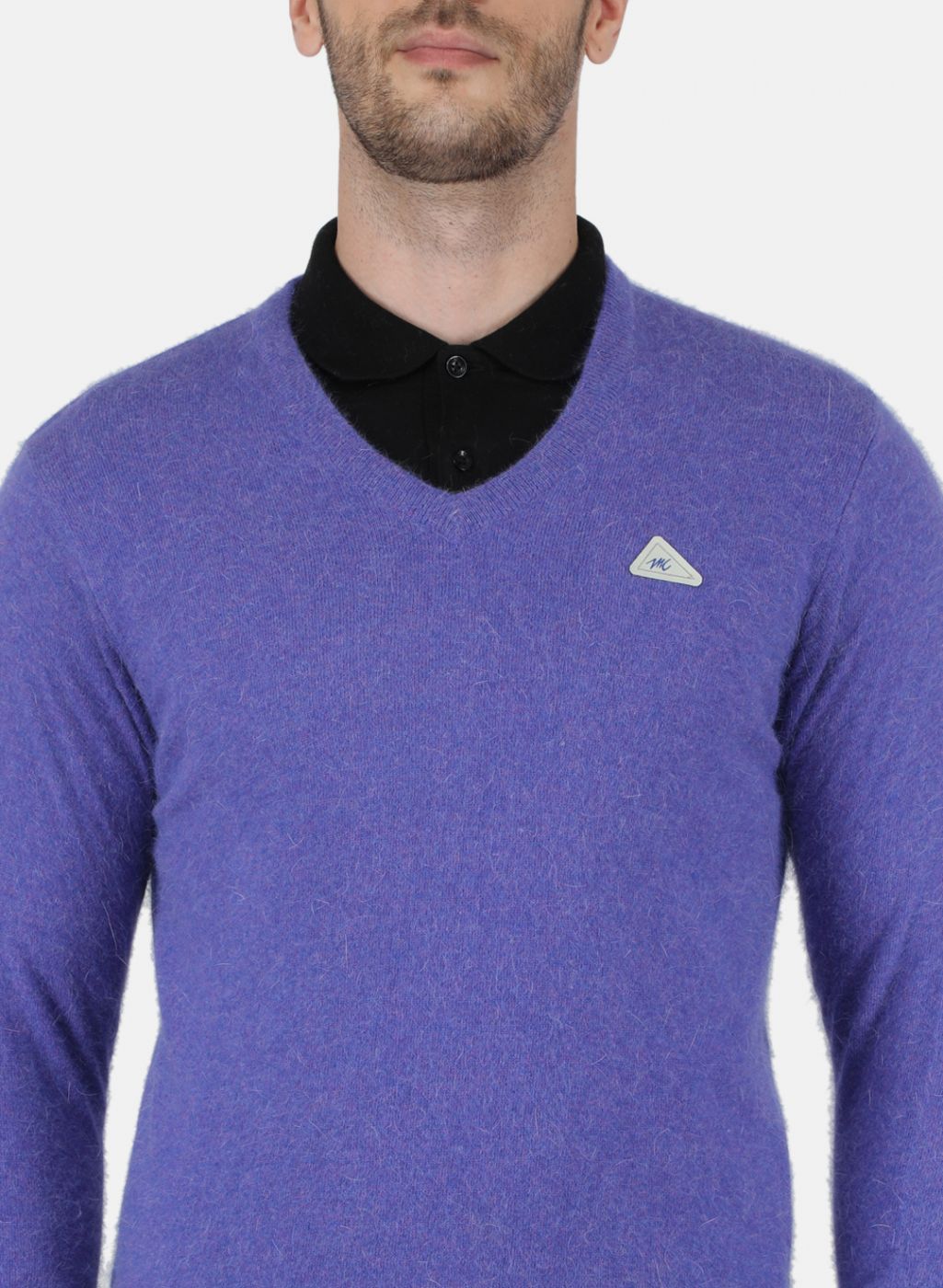 Men Purple Solid Pullover