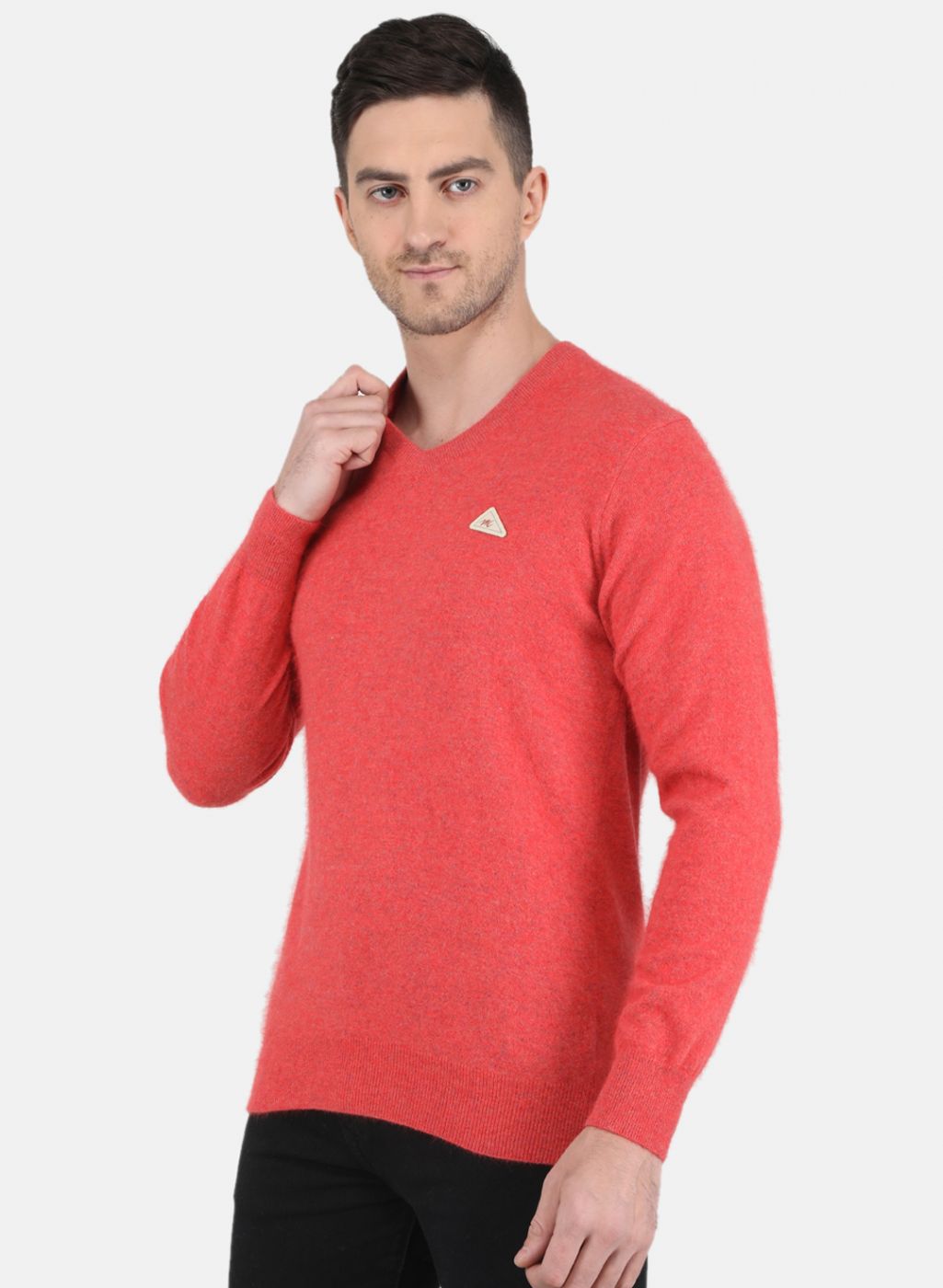 Men Red Solid Pullover