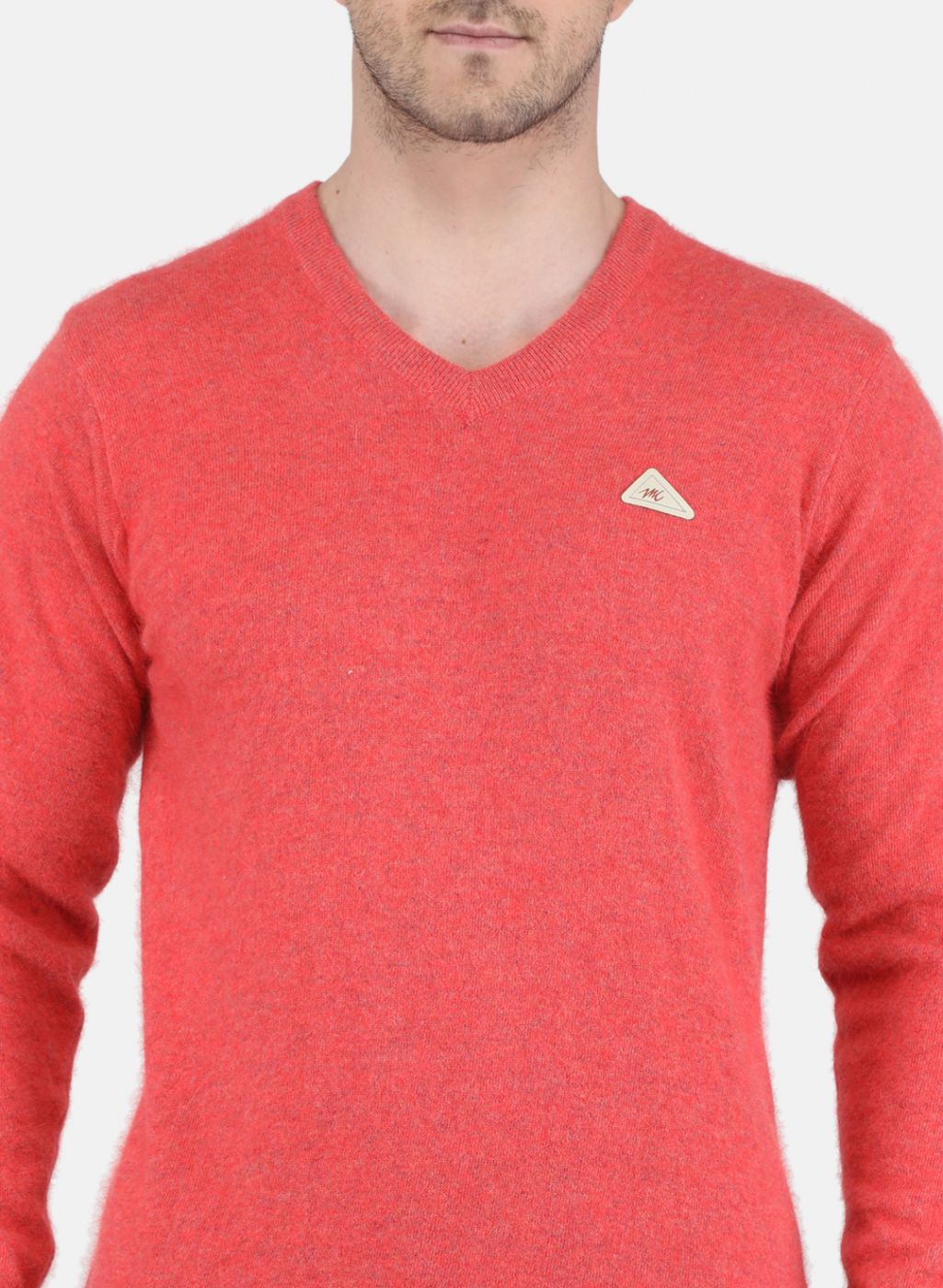 Men Red Solid Pullover