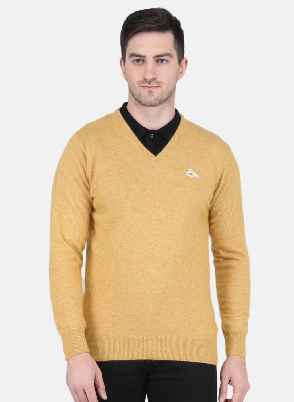 Men Yellow Solid Pullover