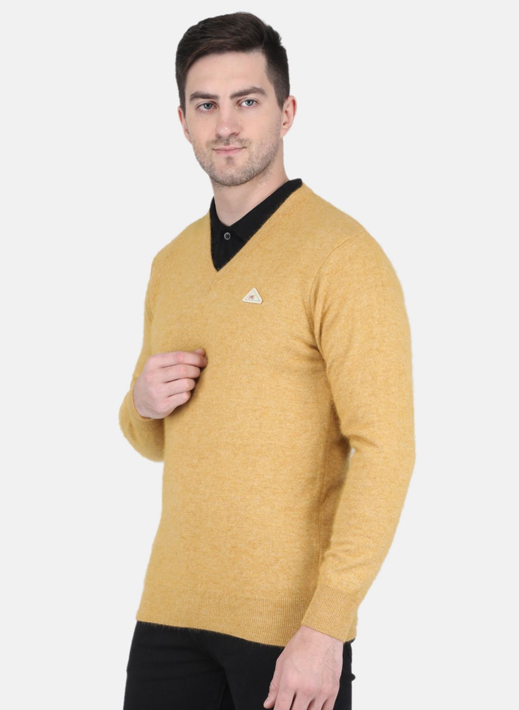 Men Yellow Solid Pullover