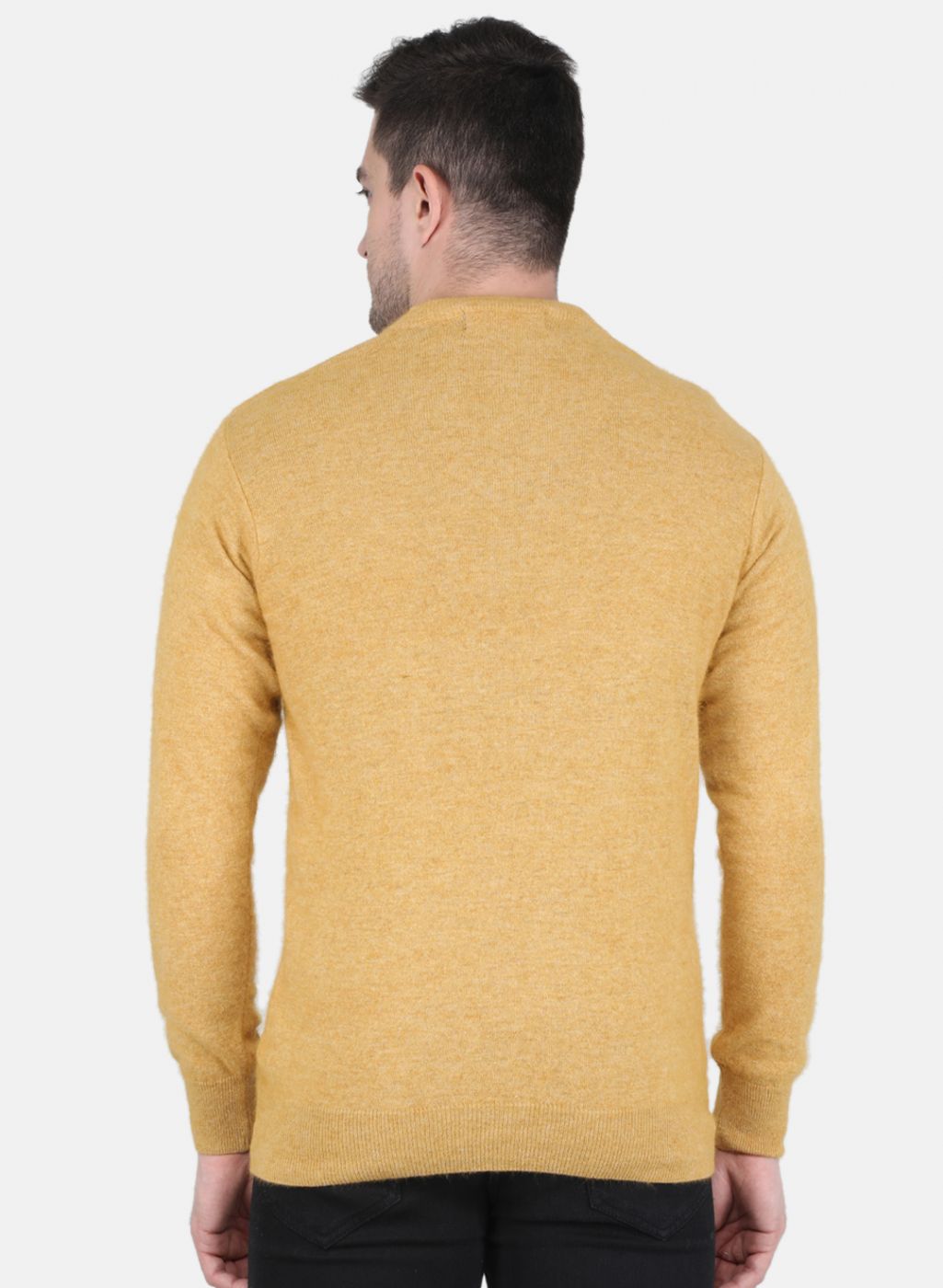 Men Yellow Solid Pullover