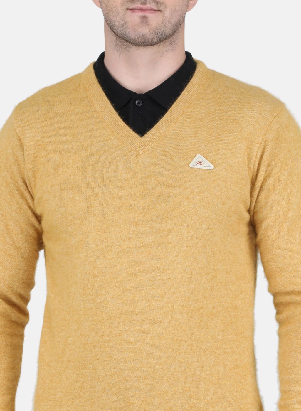 Men Yellow Solid Pullover