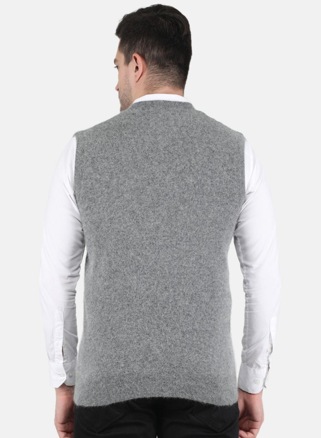 Men Grey Solid Sweater