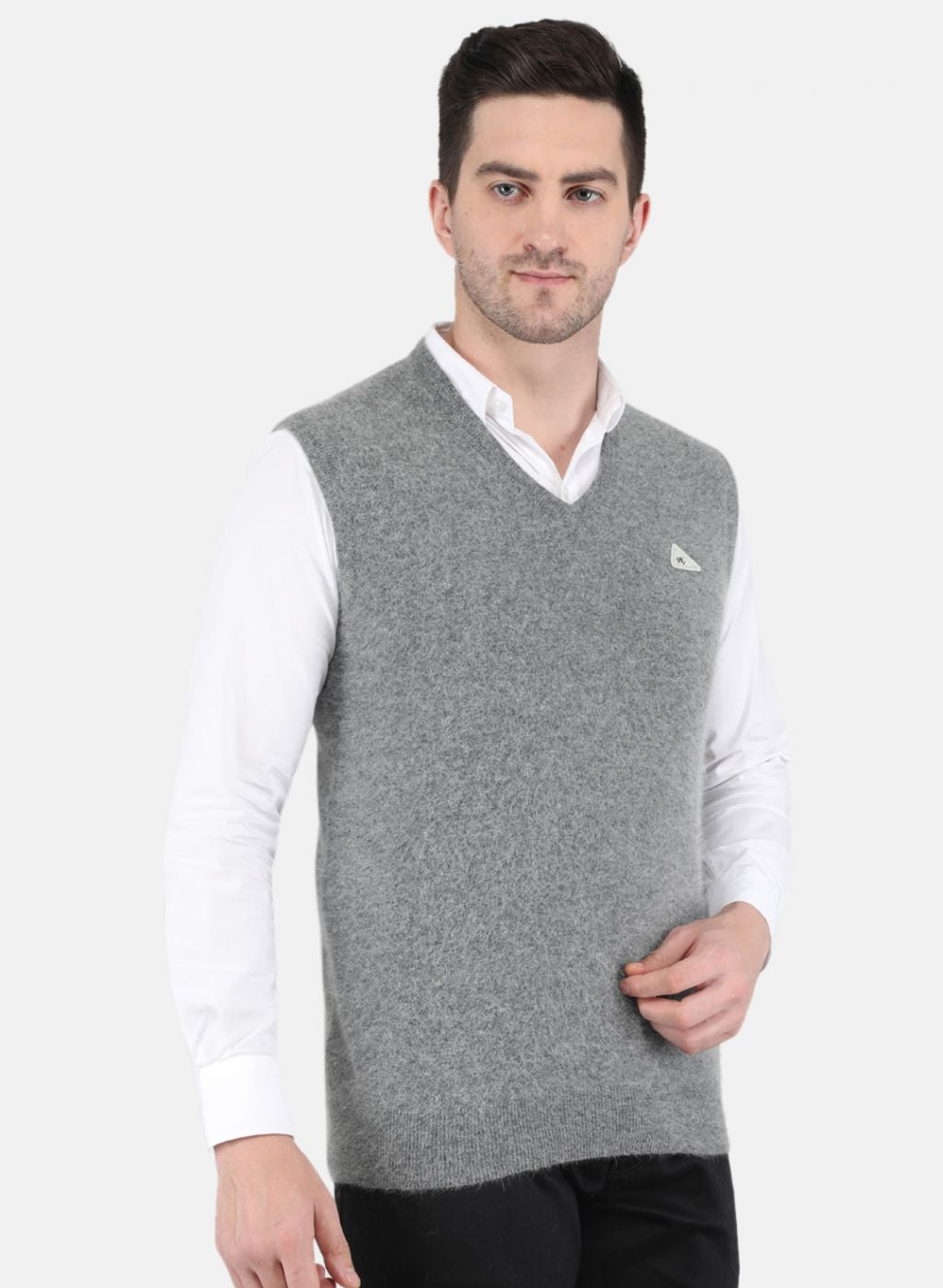 Men Grey Solid Sweater