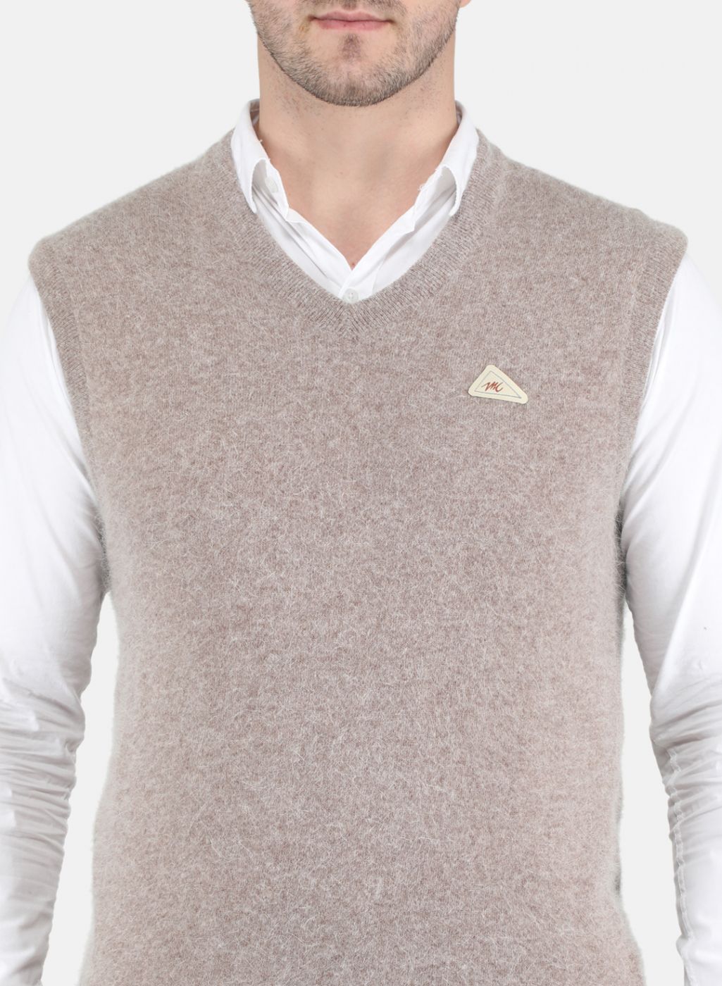 Men Beige Solid Sweater