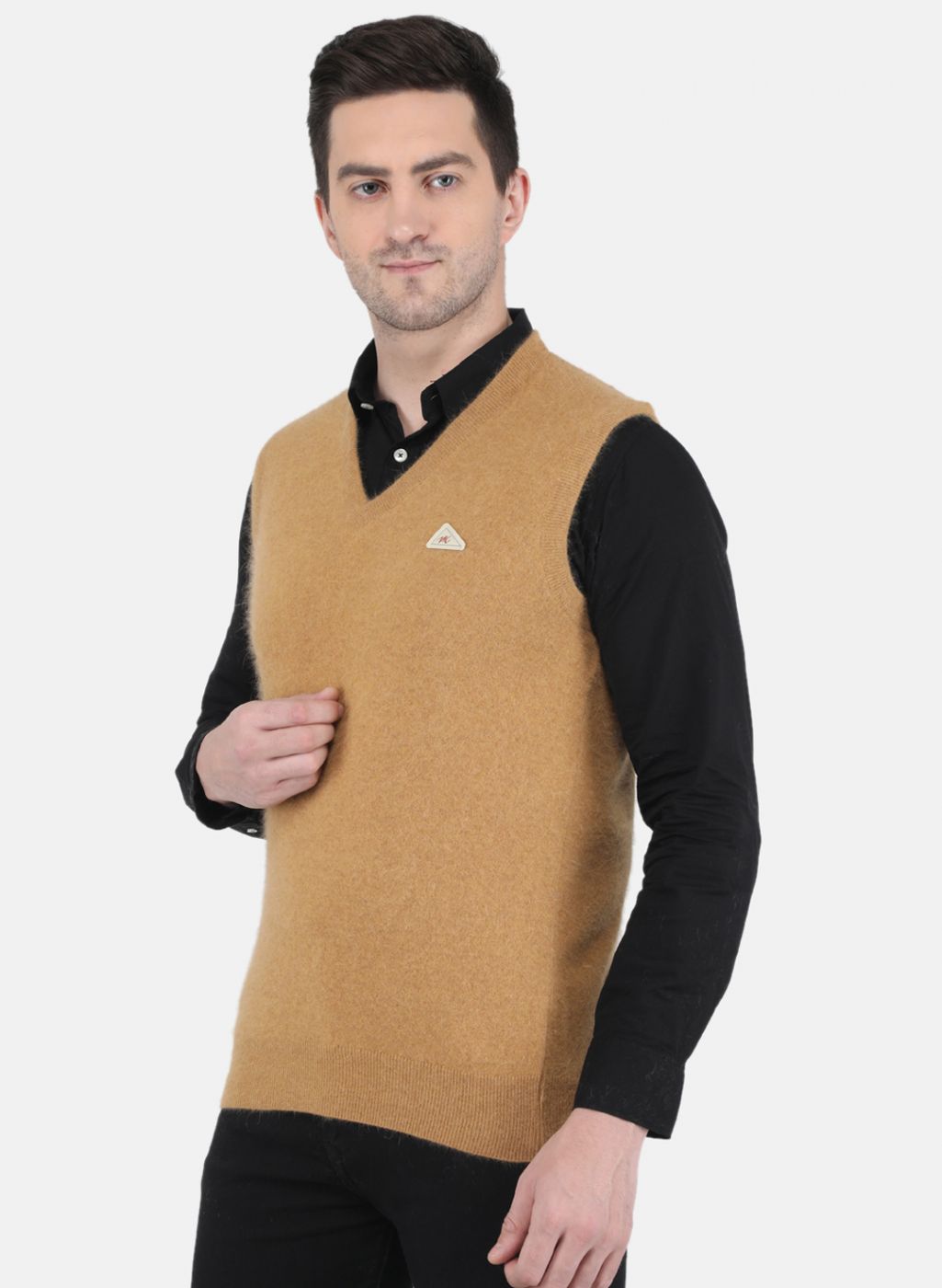 Men Brown Solid Sweater