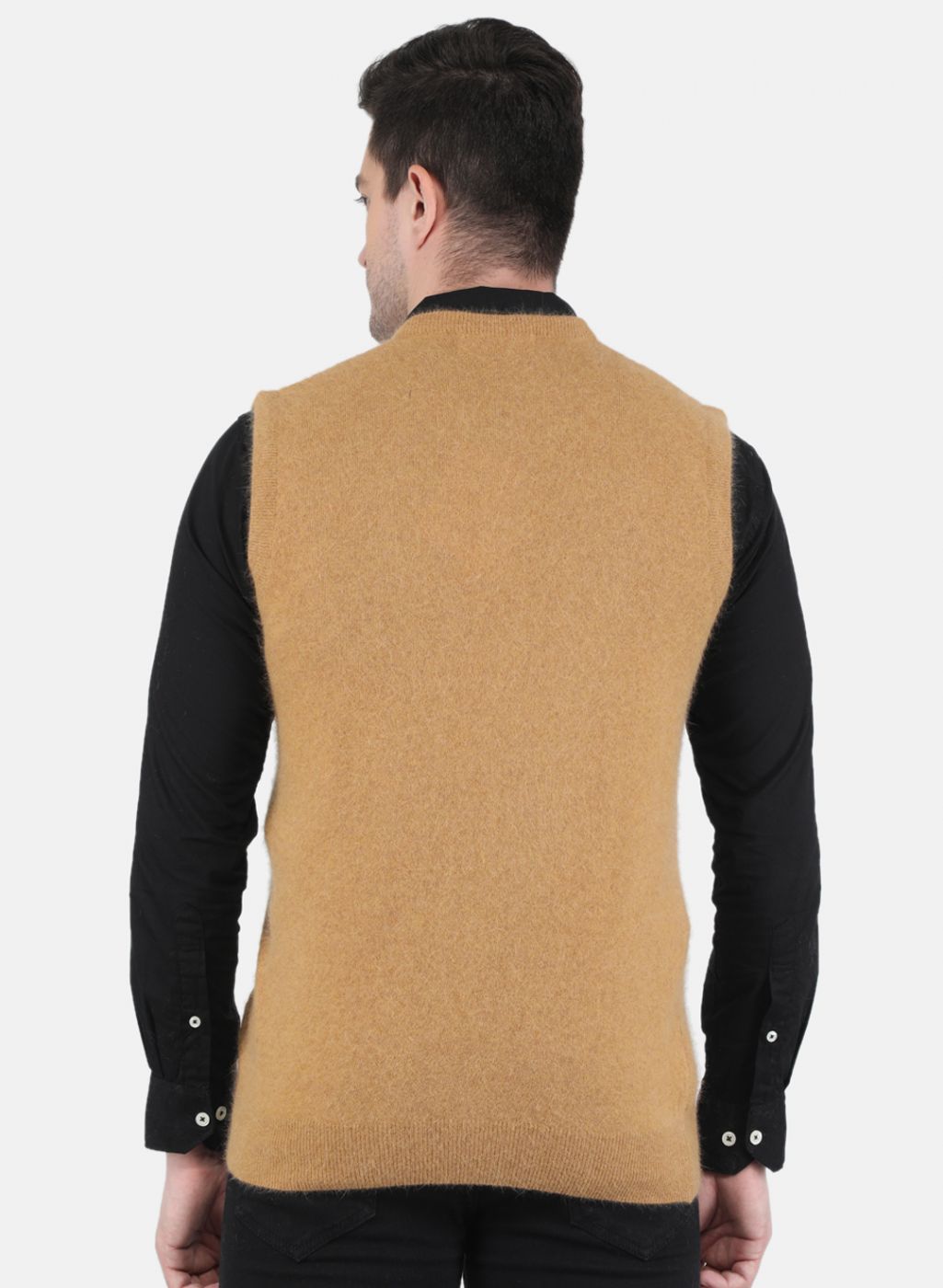 Men Brown Solid Sweater