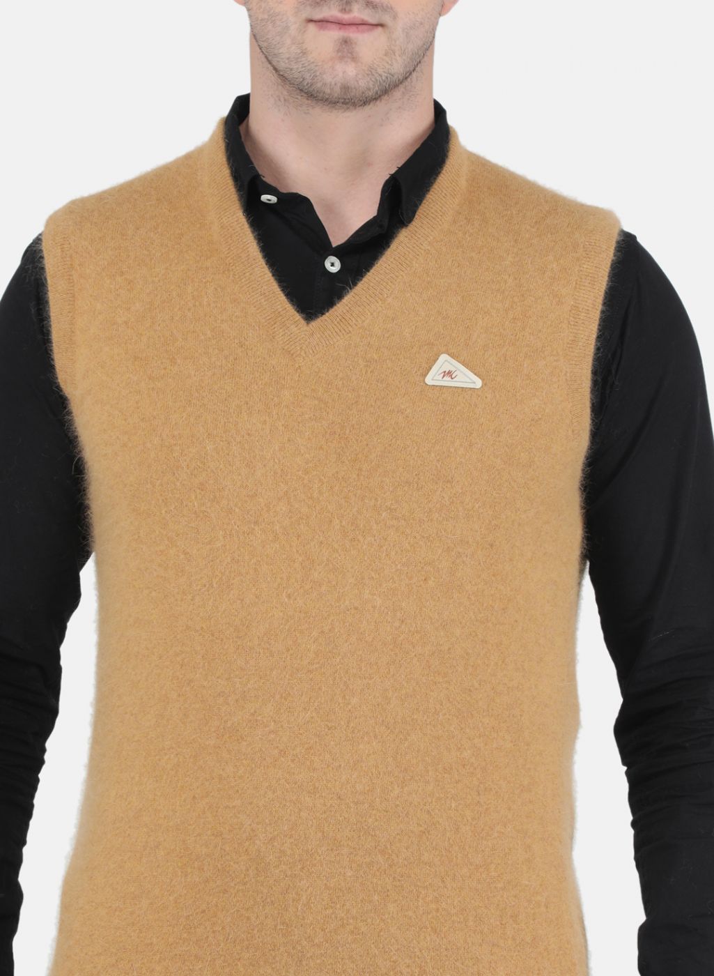 Men Brown Solid Sweater