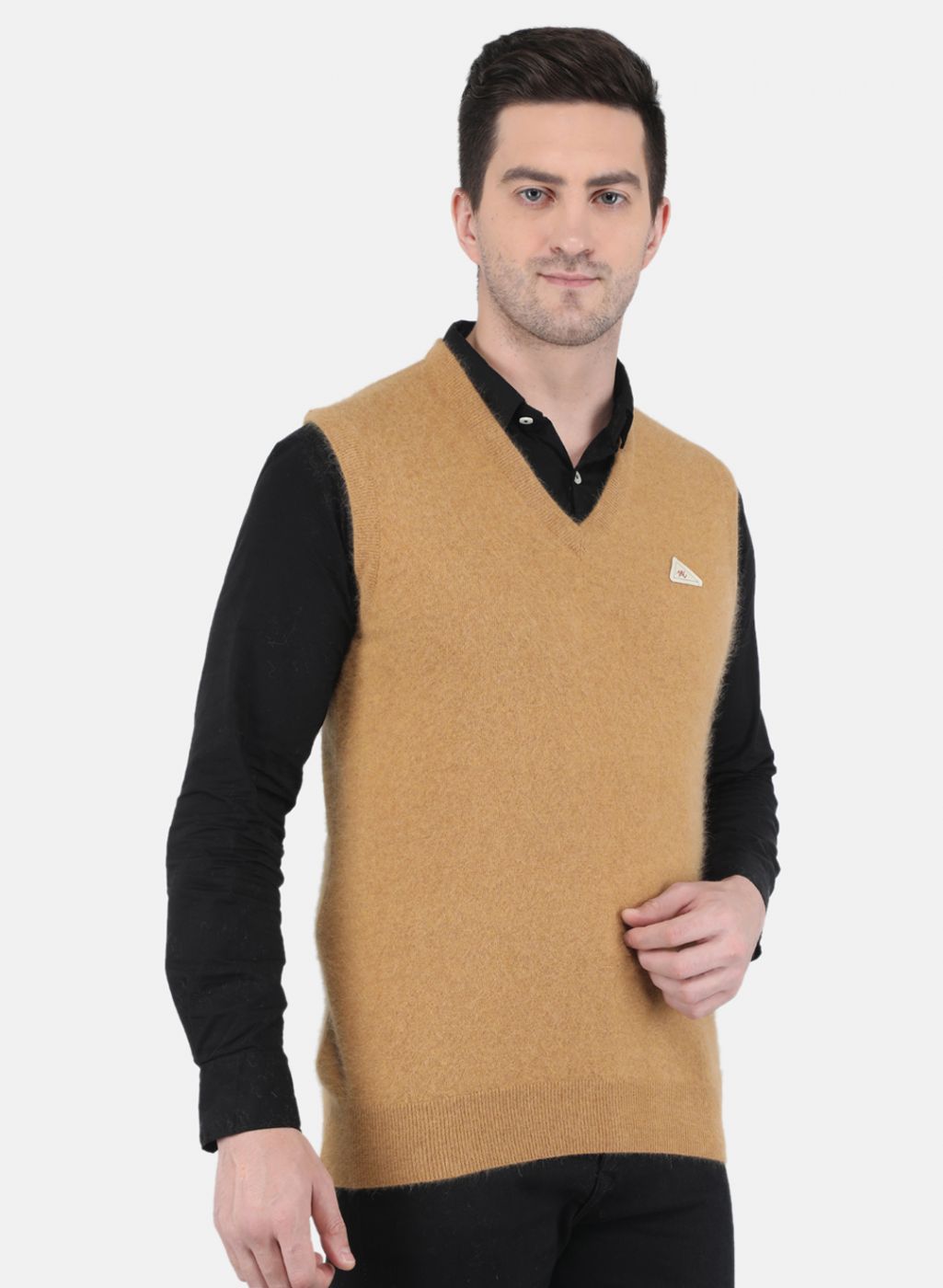 Men Brown Solid Sweater