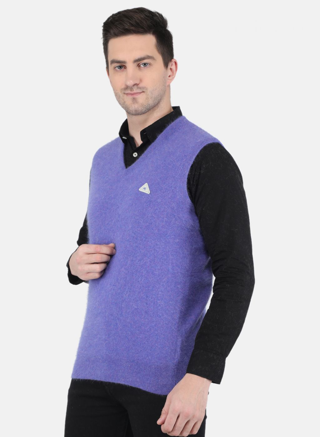 Men Purple Solid Sweater