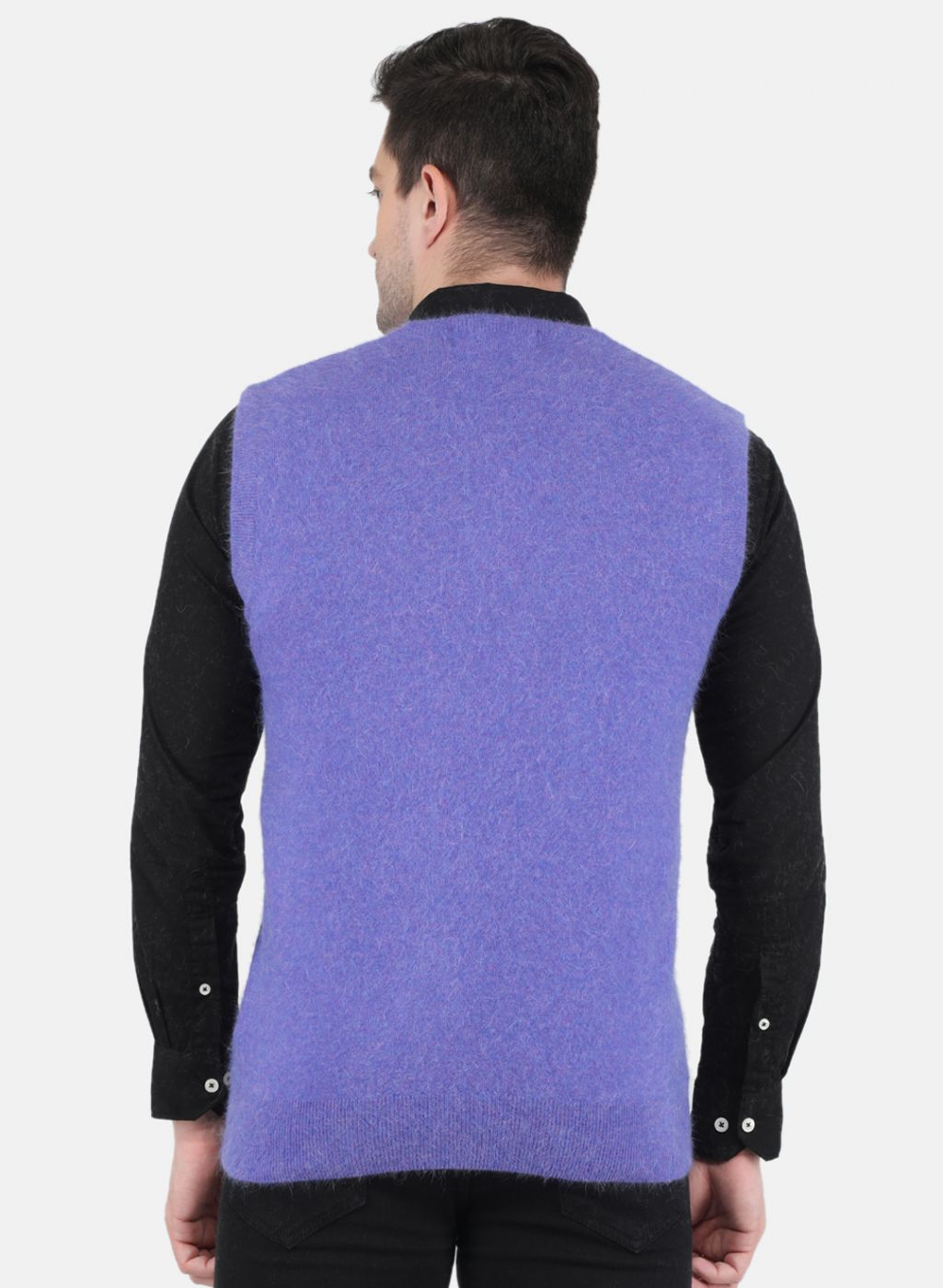 Men Purple Solid Sweater