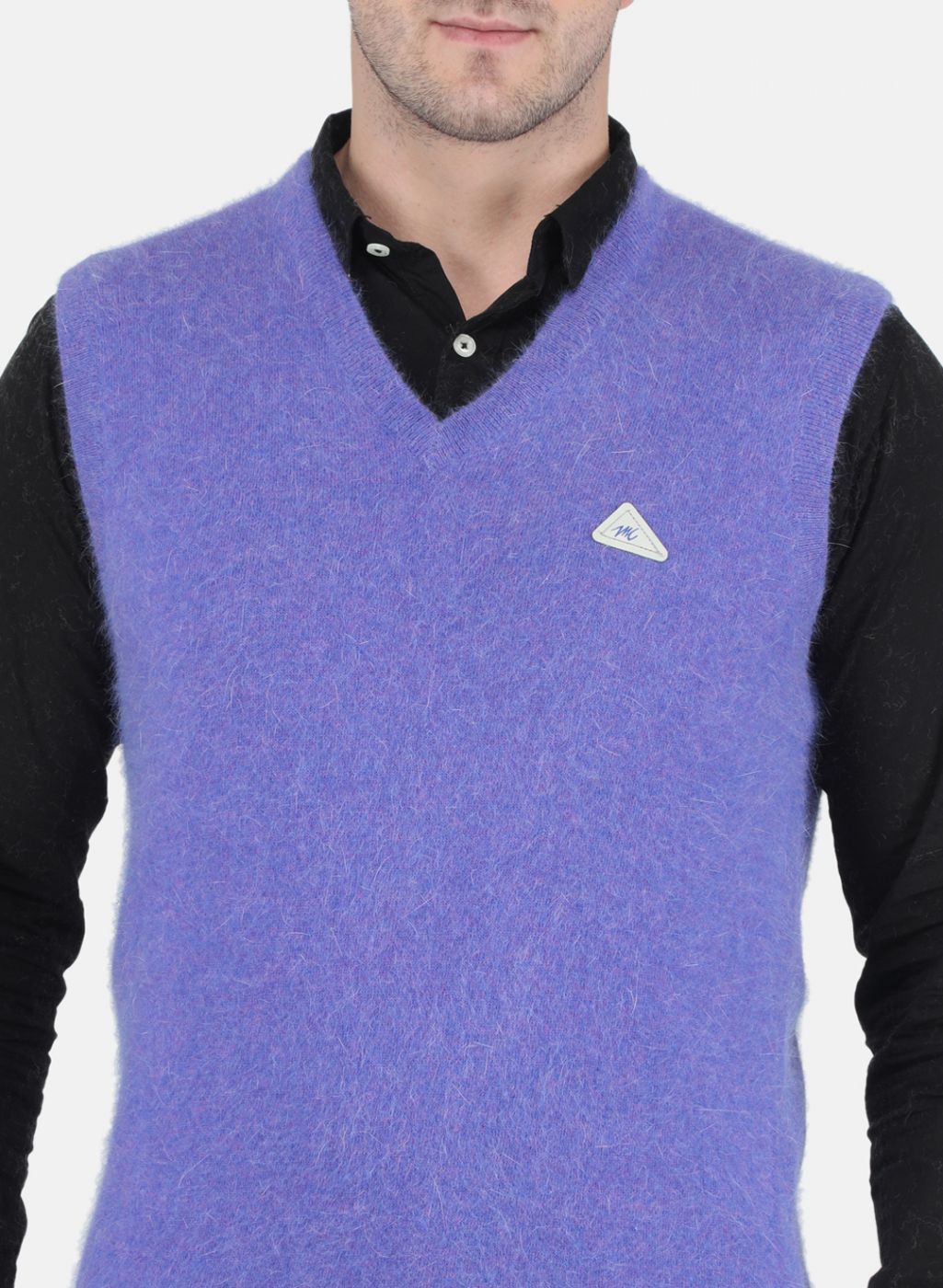 Men Purple Solid Sweater