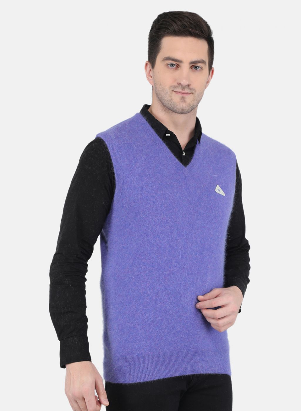 Men Purple Solid Sweater