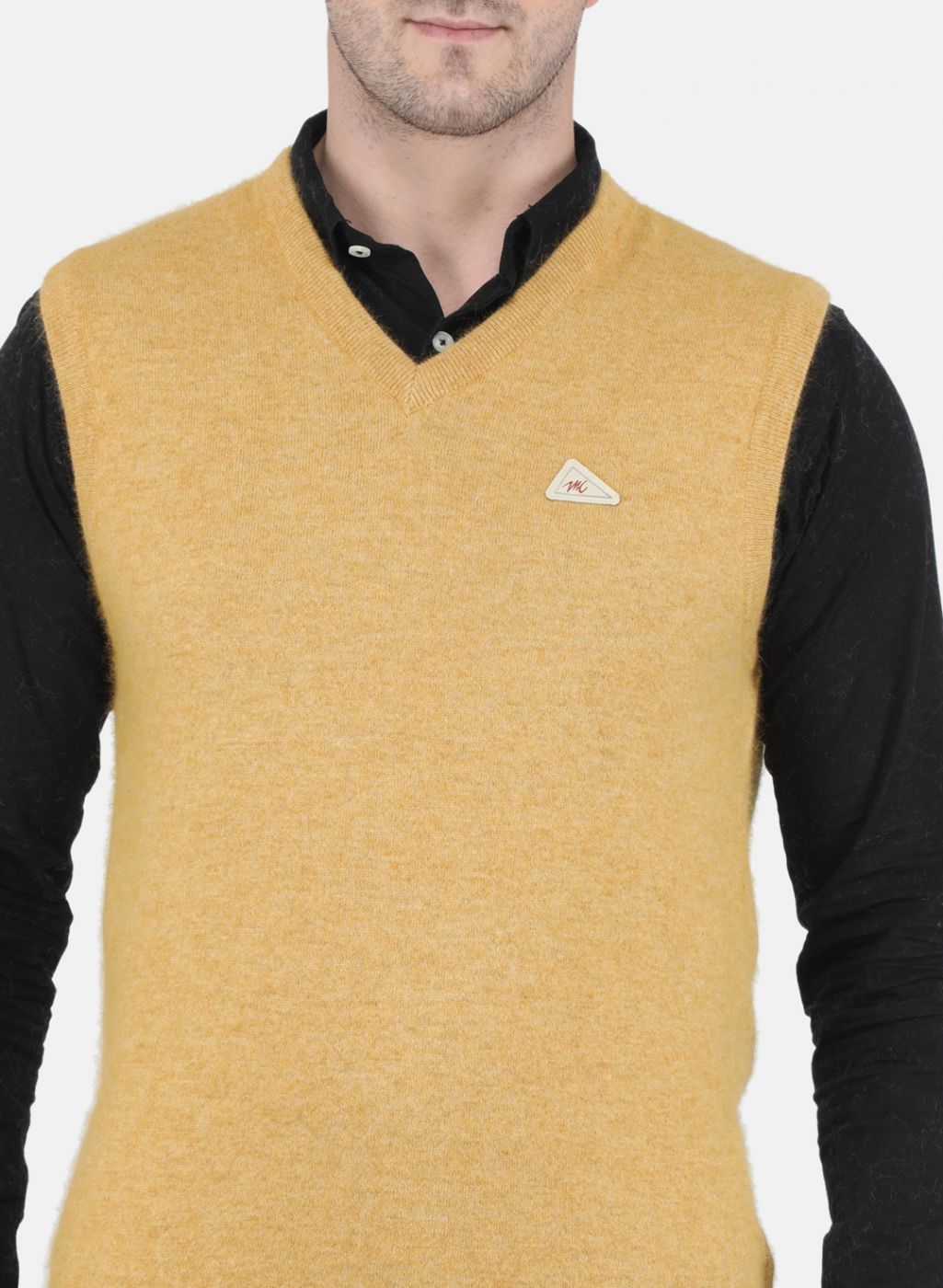 Men Yellow Solid Sweater