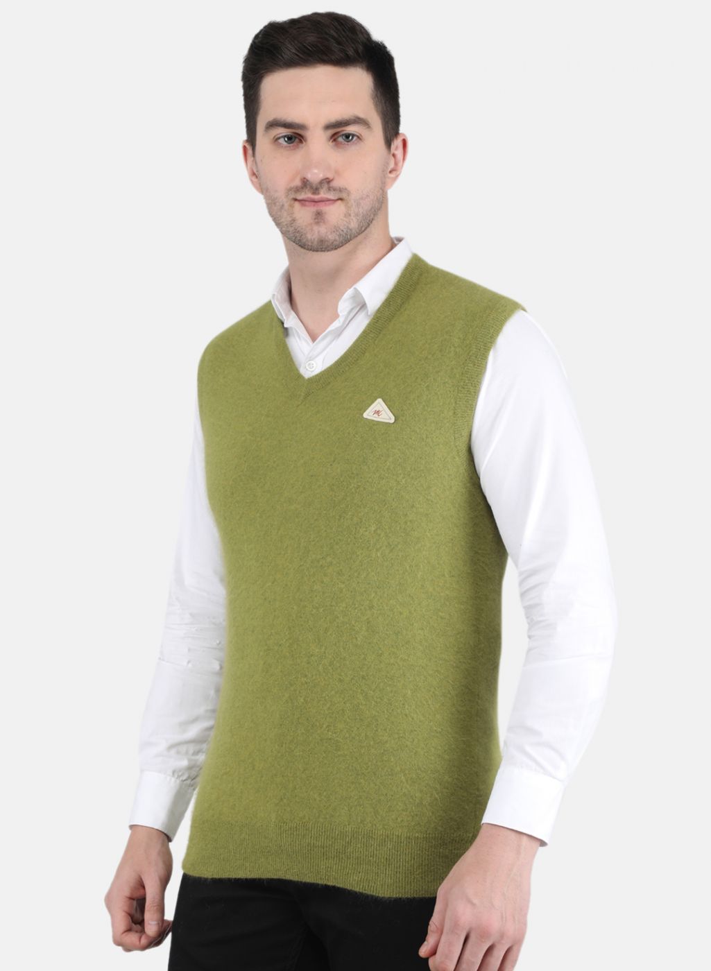 Men Olive Solid Sweater