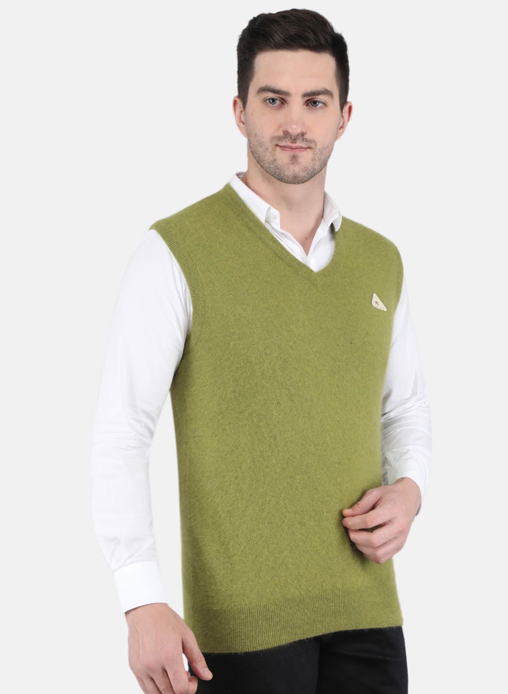 Men Olive Solid Sweater