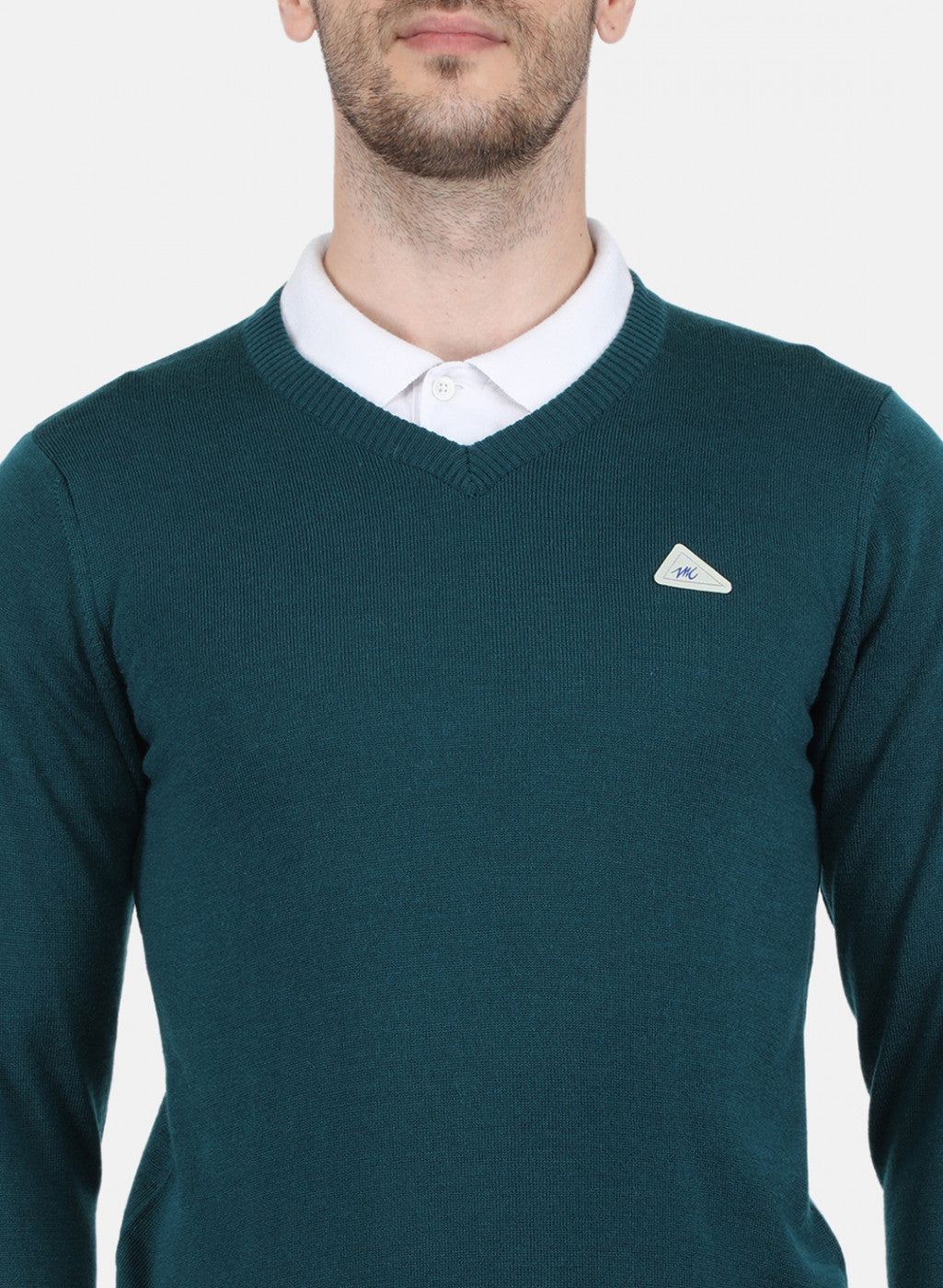 Men Green Solid Pullover