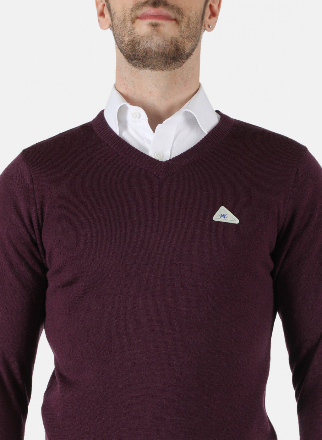 Men Purple Solid Pullover