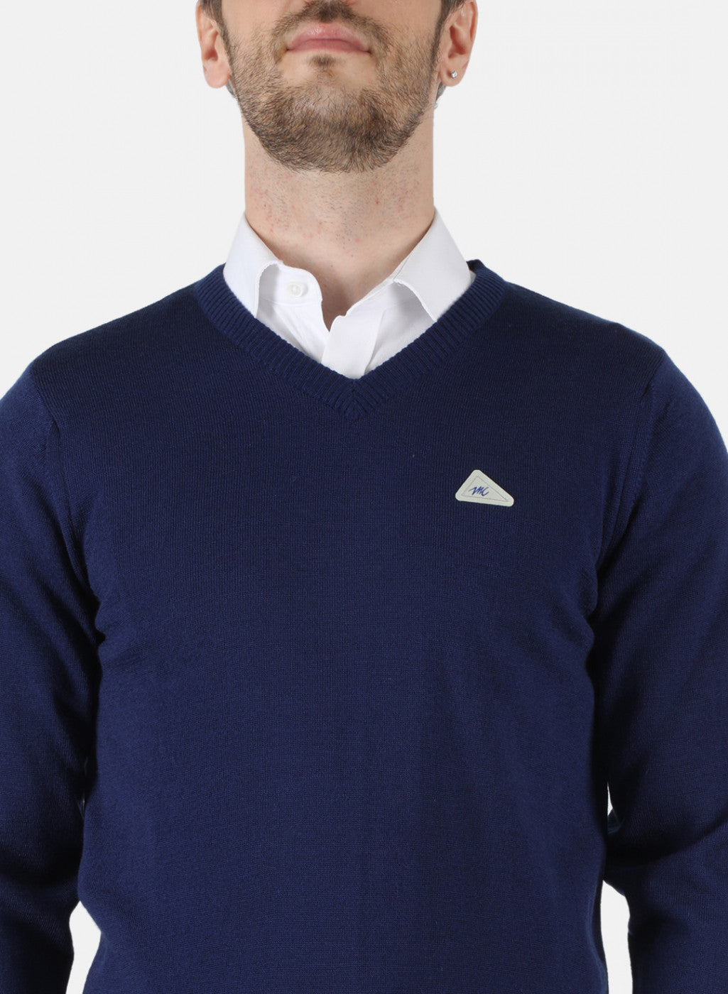 Men Blue Solid Pullover