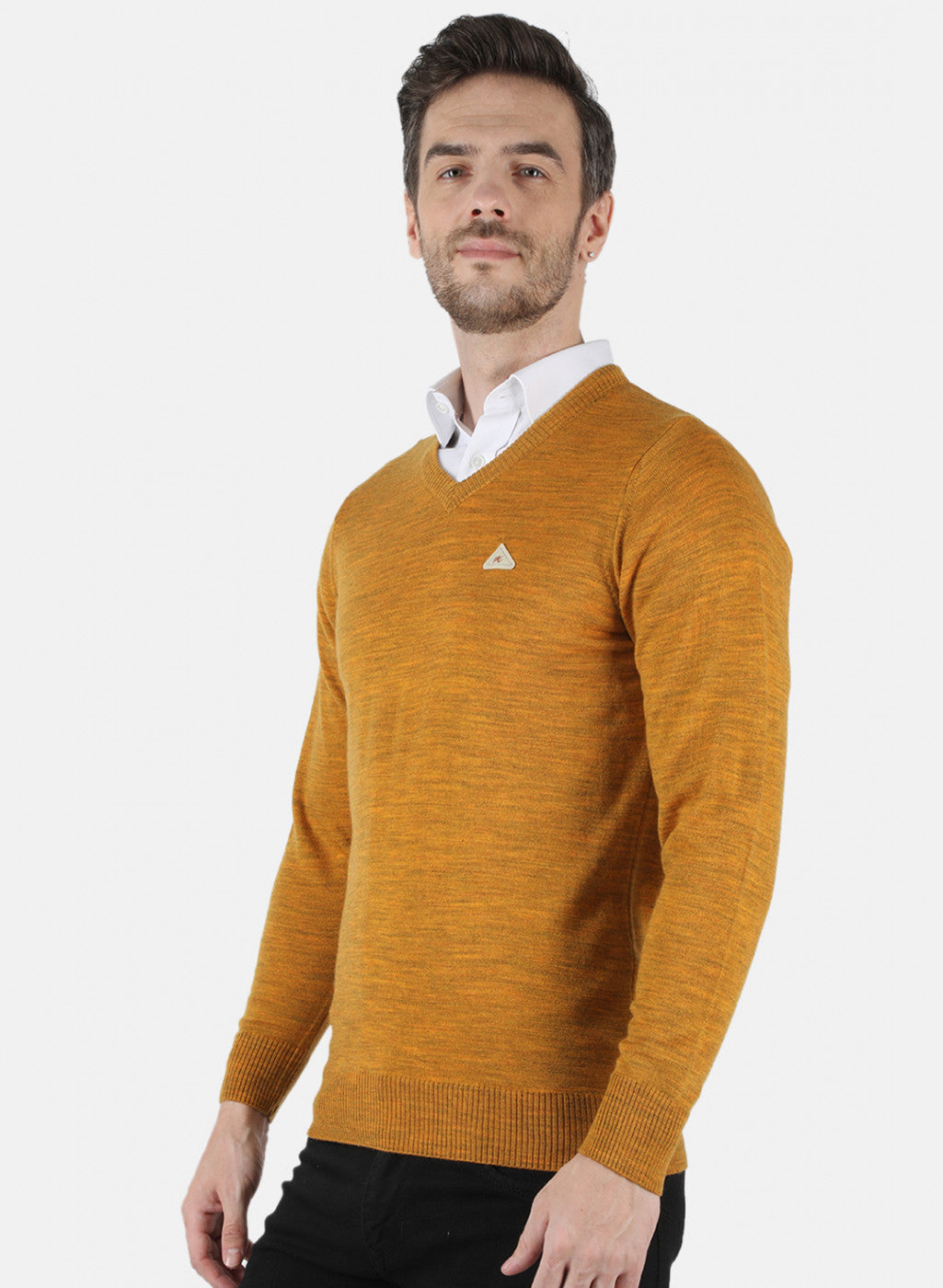 Men Yellow Solid Pullover