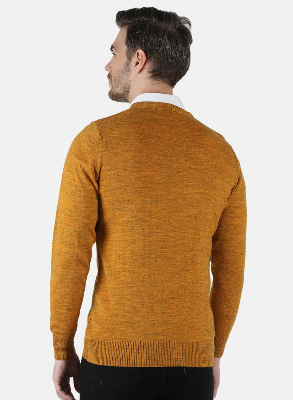 Men Yellow Solid Pullover