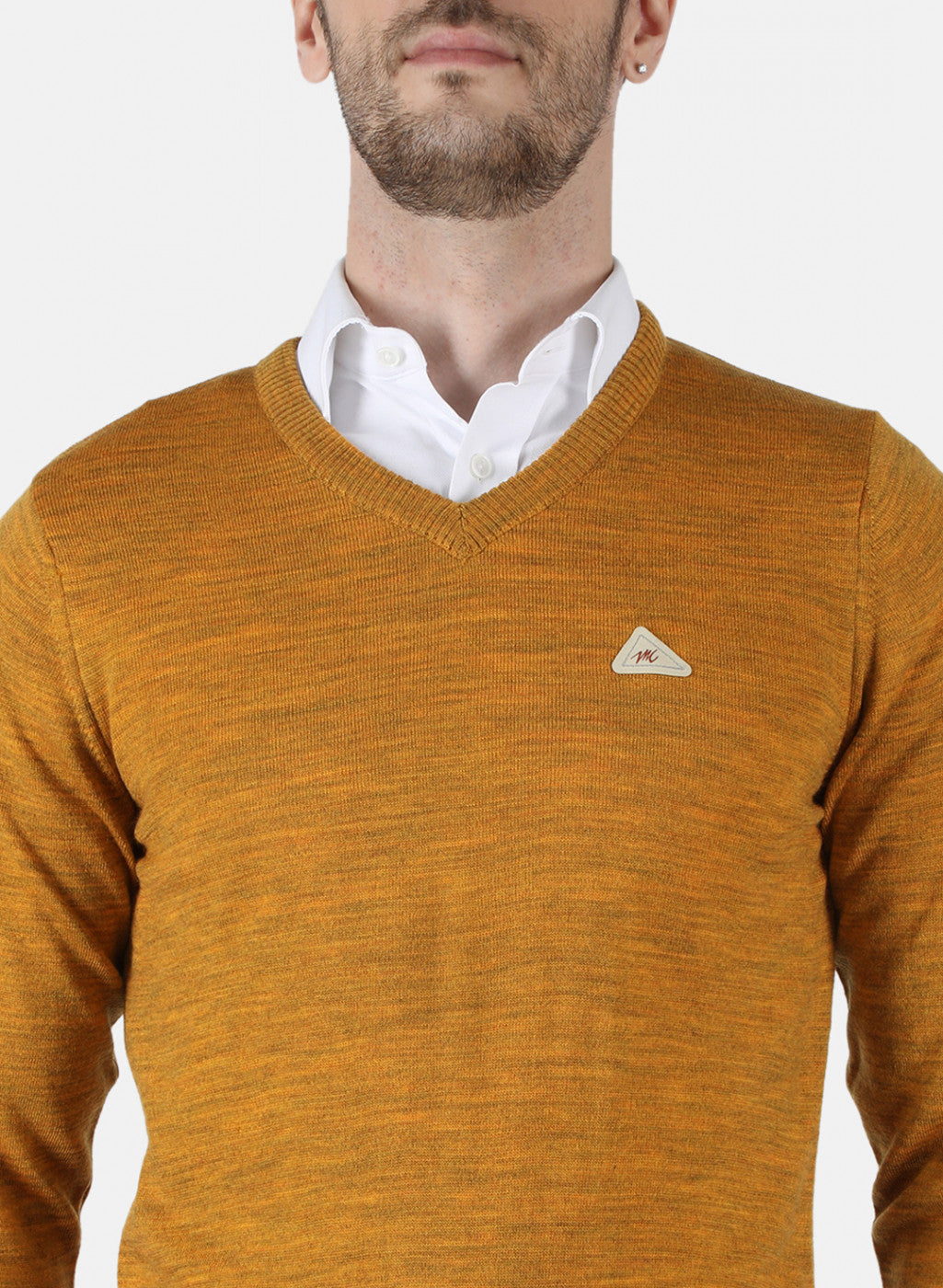 Men Yellow Solid Pullover