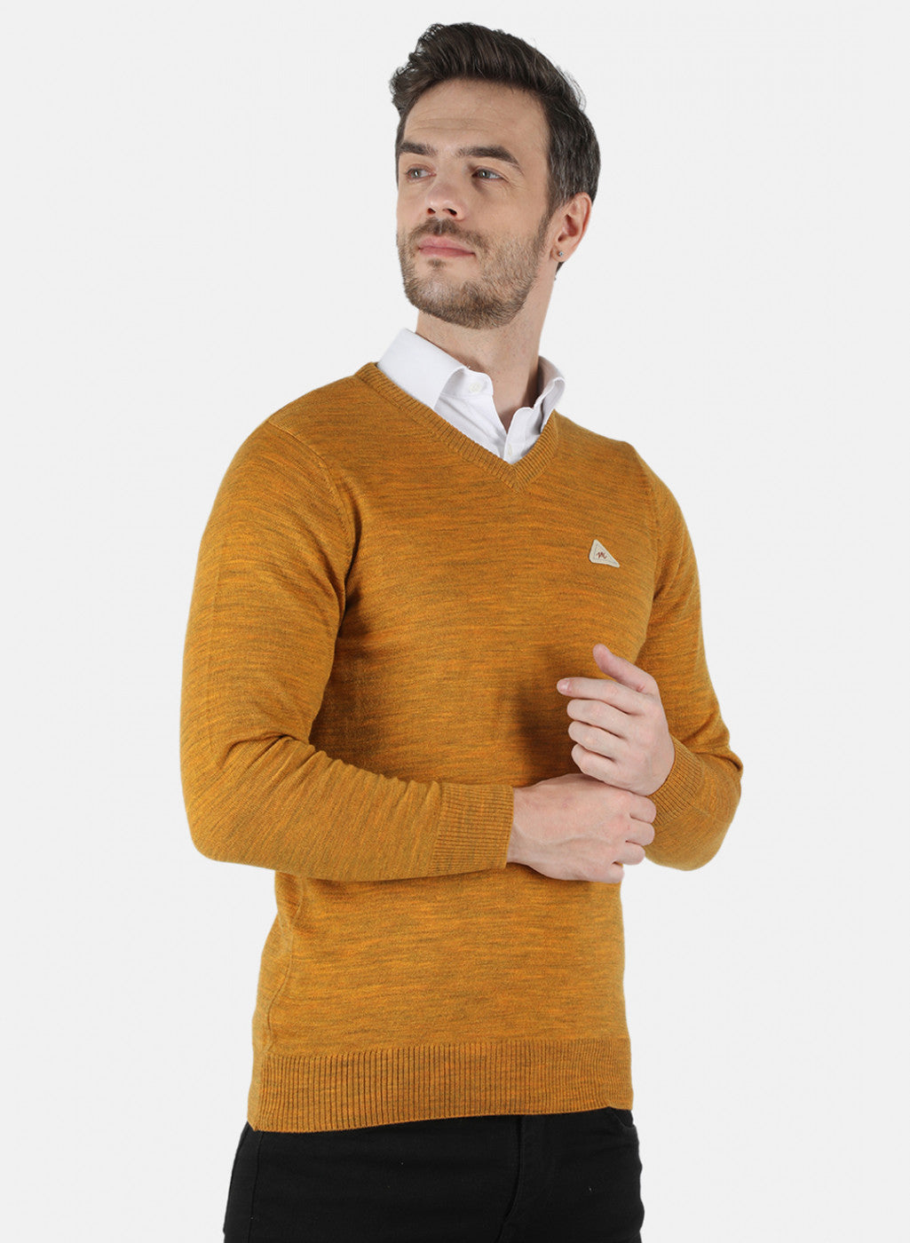 Men Yellow Solid Pullover