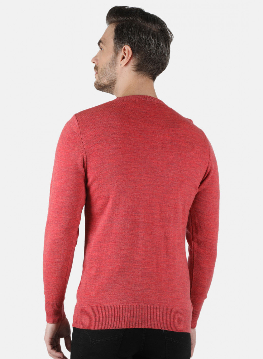 Men Red Solid Pullover