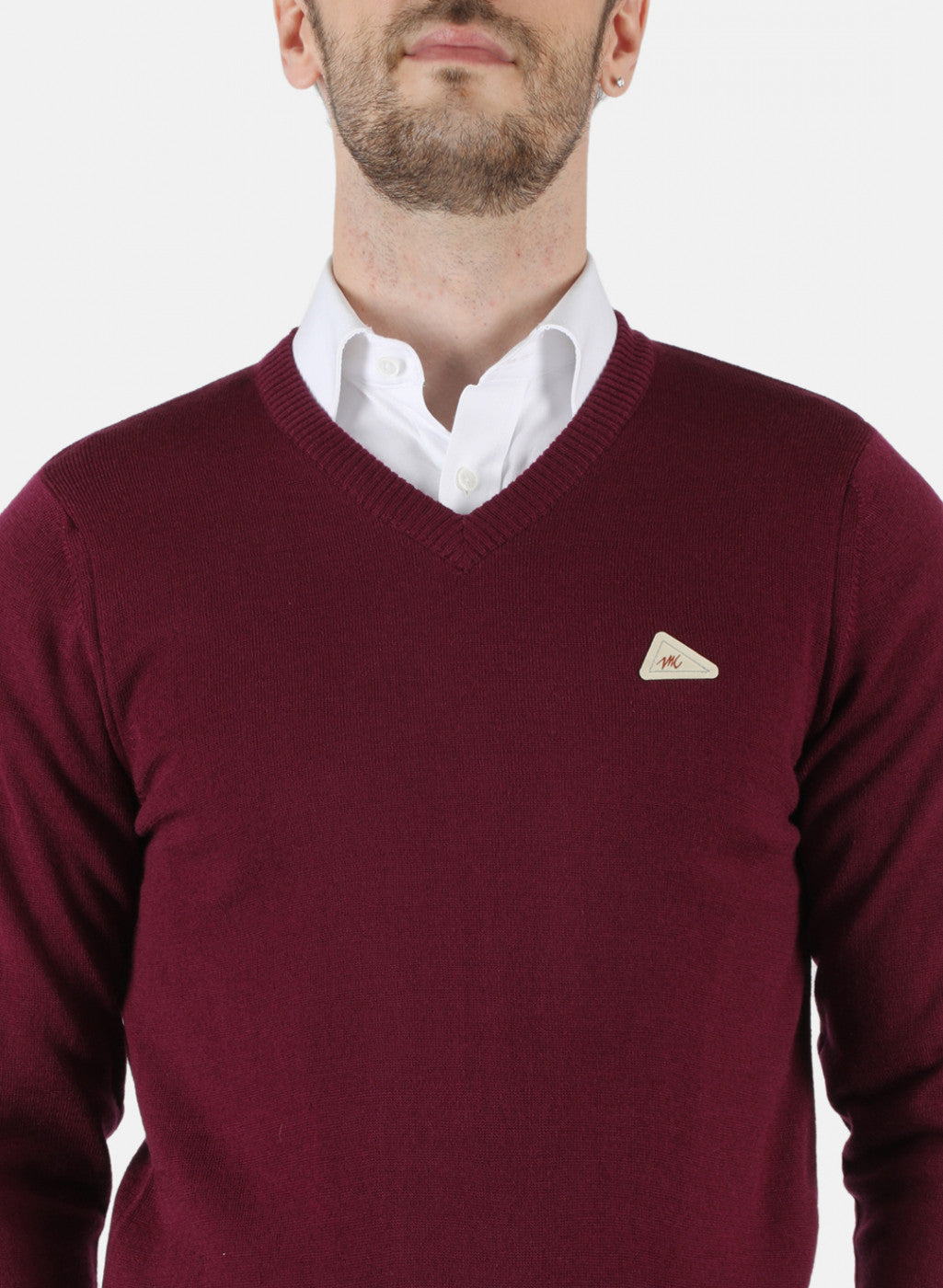 Men Maroon Solid Pullover