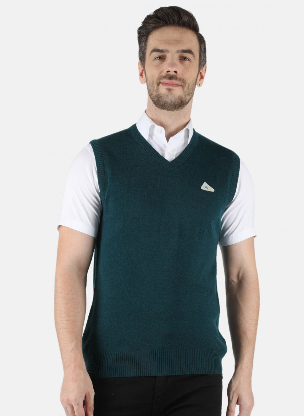 Men Green Solid Sweater