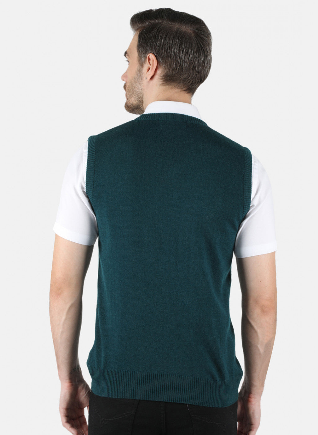 Men Green Solid Sweater