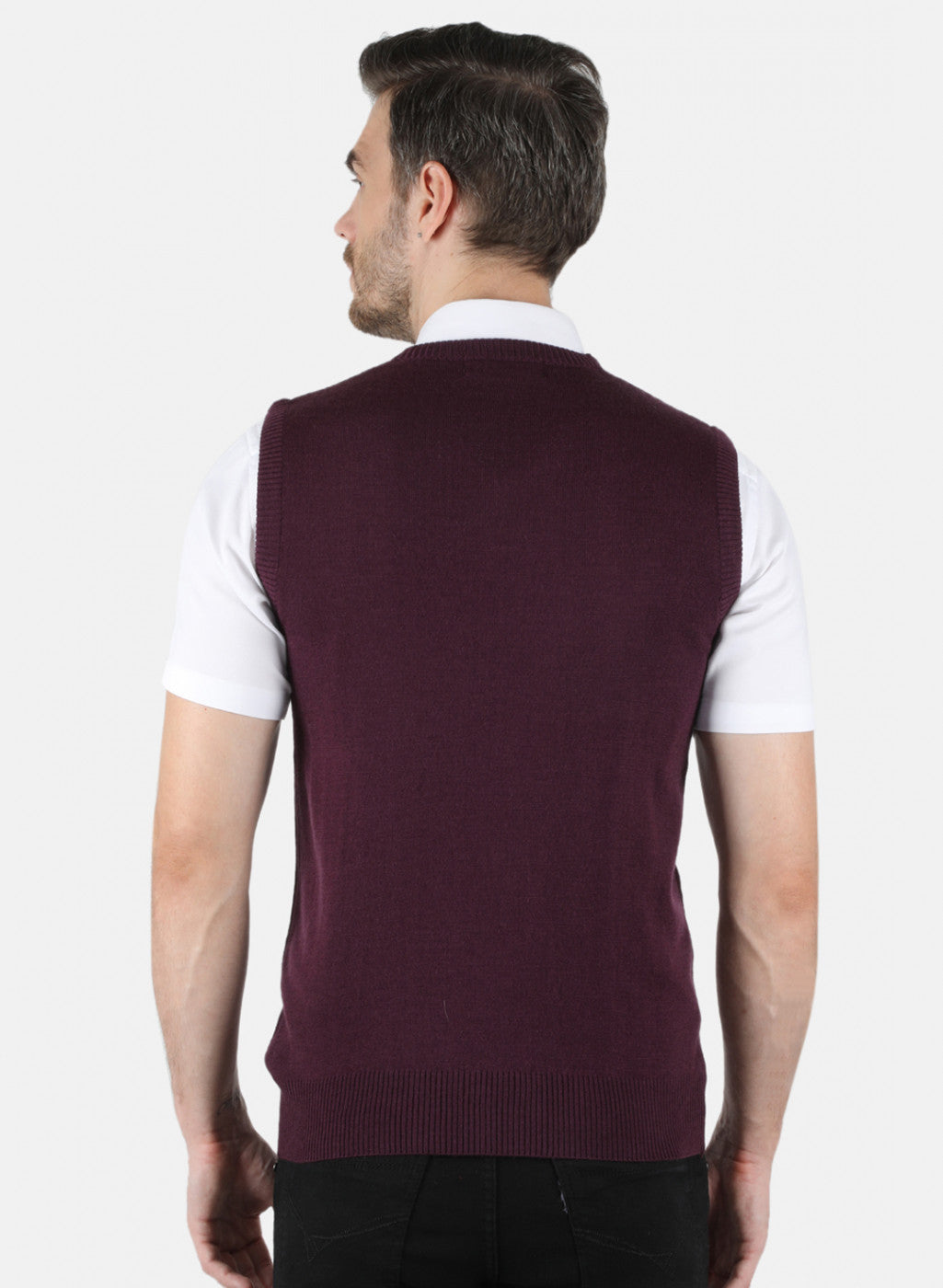 Men Purple Solid Sweater