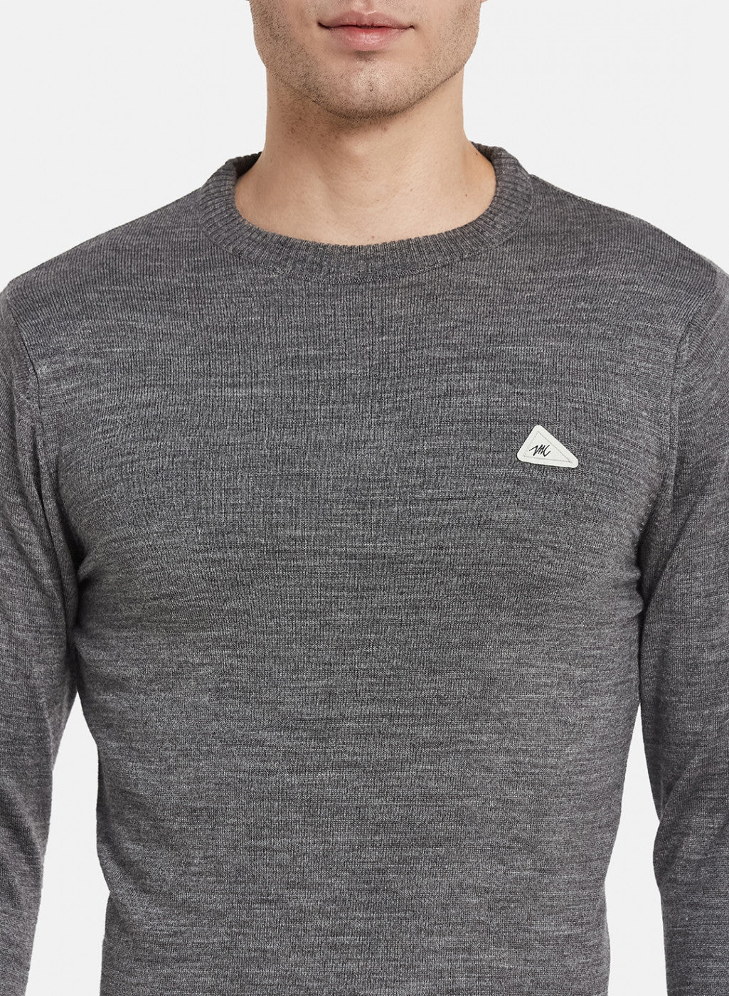 Men Grey Solid Pullover